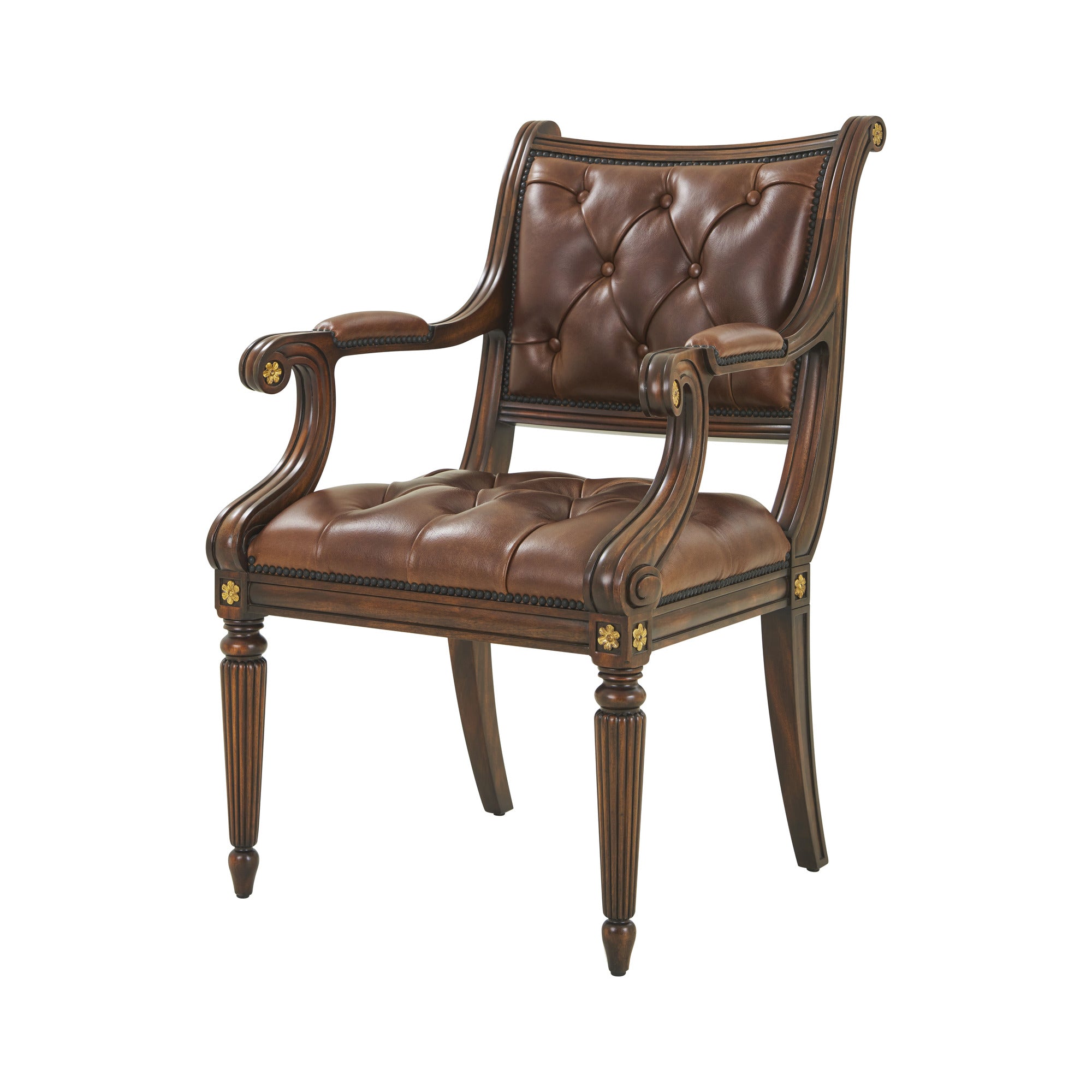 Theodore Alexander Northcote Accent Chair — Italian Gold rub through ramsey
mahogany base/Ramsey Mahogany