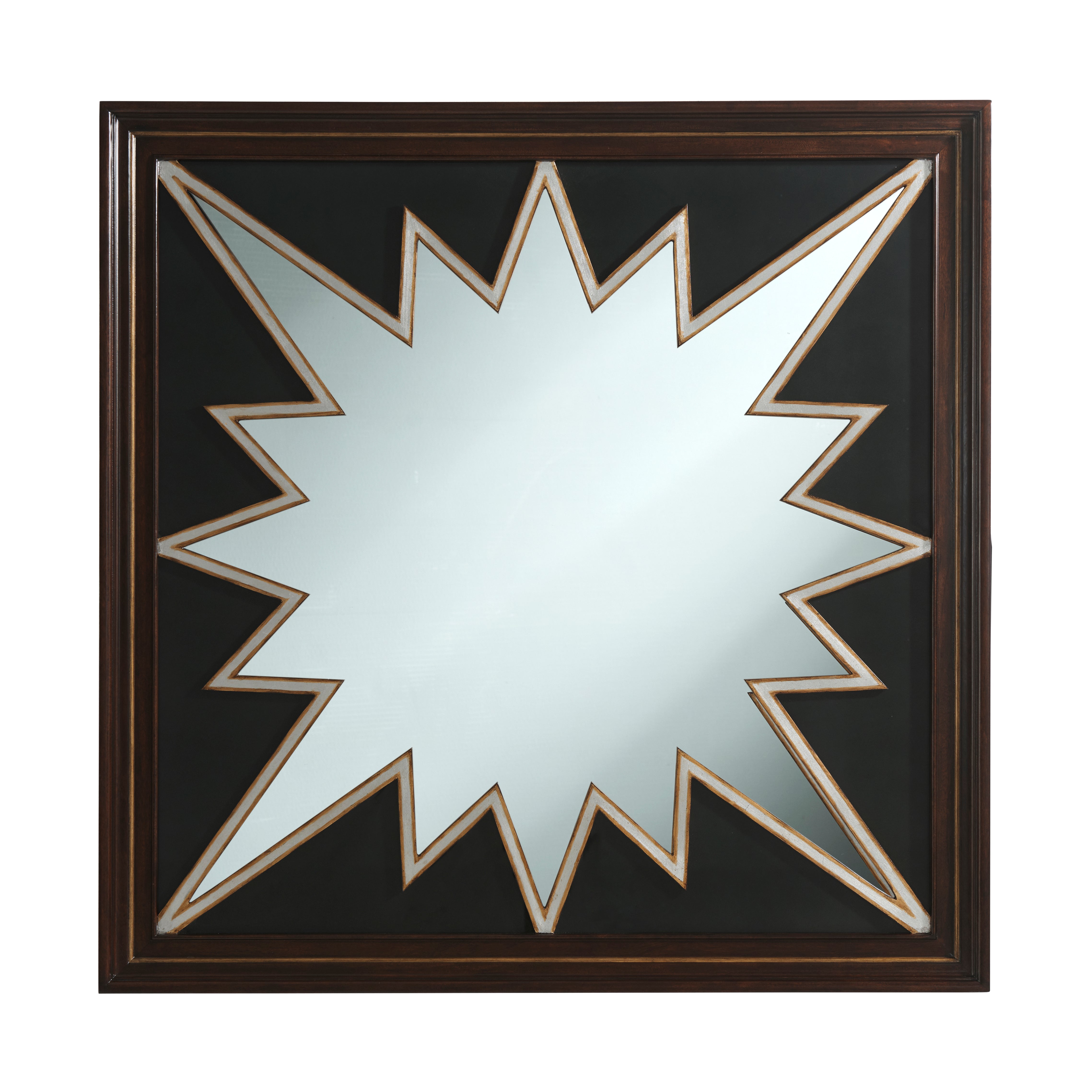 Theodore Alexander Minoo Square Mirror — Finish: Cambridge and Painted Gold
