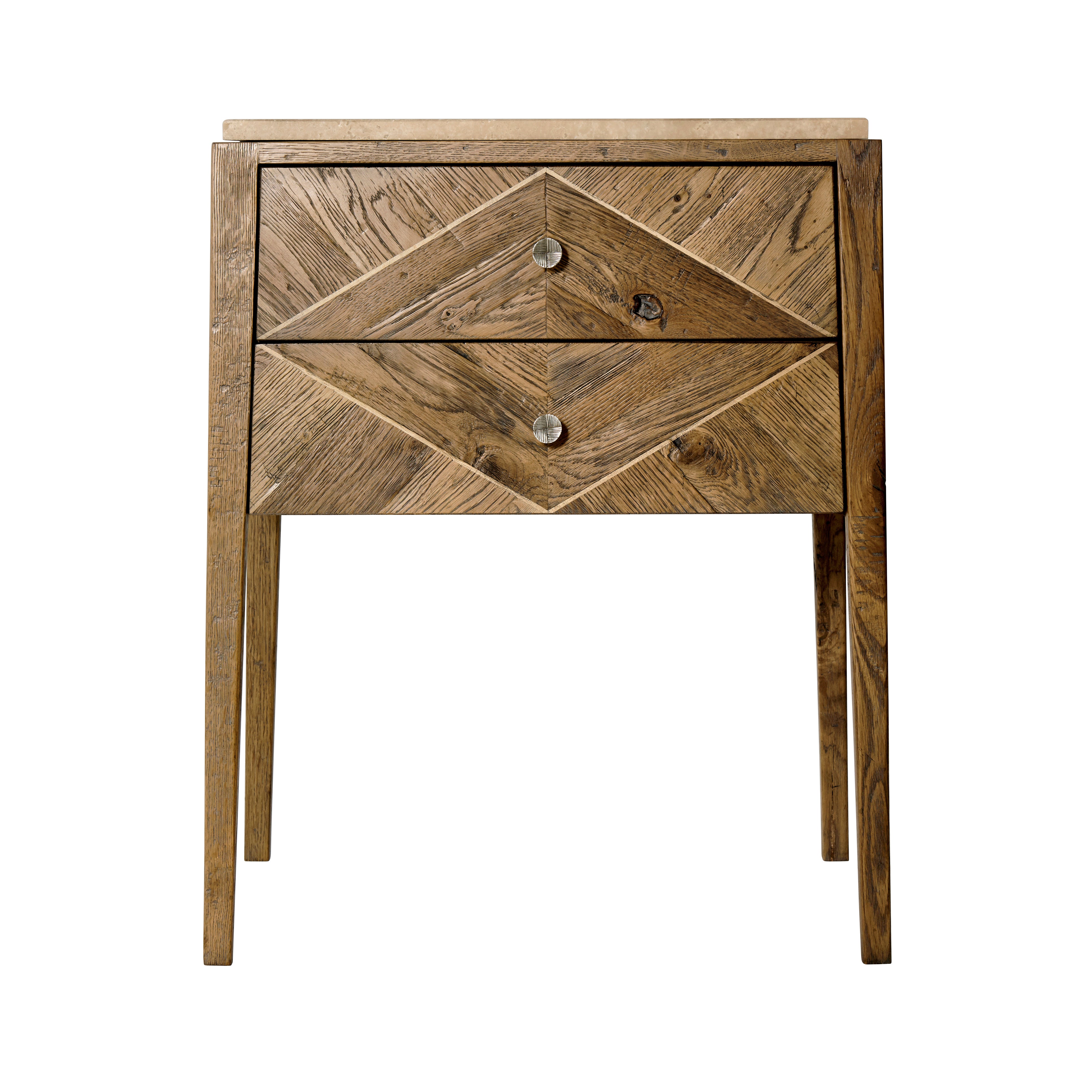Theodore Alexander Hawkesford Nightstand — VCF1389.1D2GB - Echo Oak (C062)\ VCF1389.1C2GB - Echo Oak (Medium Distressing)