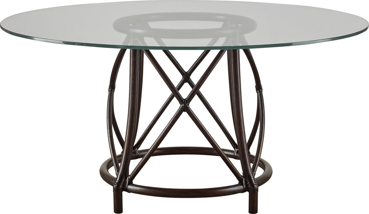 McGuire | Gondola Round Dining Table - Base with 60 Inch Top - Dark Tobacco | MCA3036-60-DAR