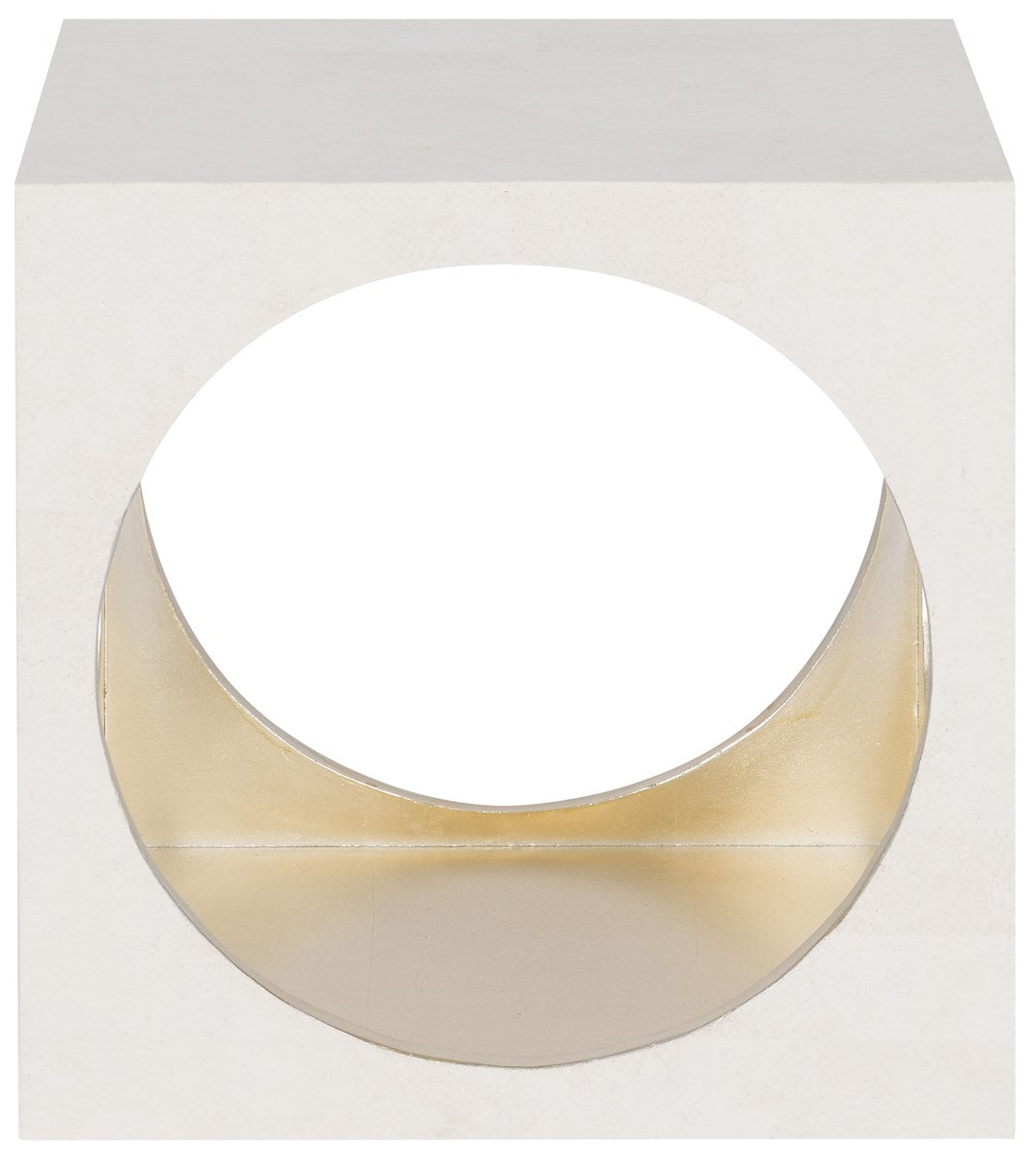 Vanguard | Marcelle Bunching Cocktail Table - White Agate Stone Exterior / Platinum Leaf Interior with Silver Leaf On Rim | P236CS