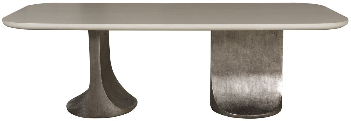 Vanguard | Reveal Dining Table - Casa Blanca / Antique Nickel Metal Base | P620T1