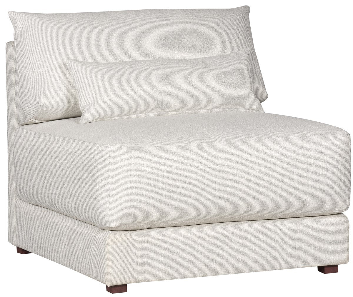 Vanguard | Dove Armless Chair - Callaloo Cotton / Round Tapered Wood Leg | T1V110-AC