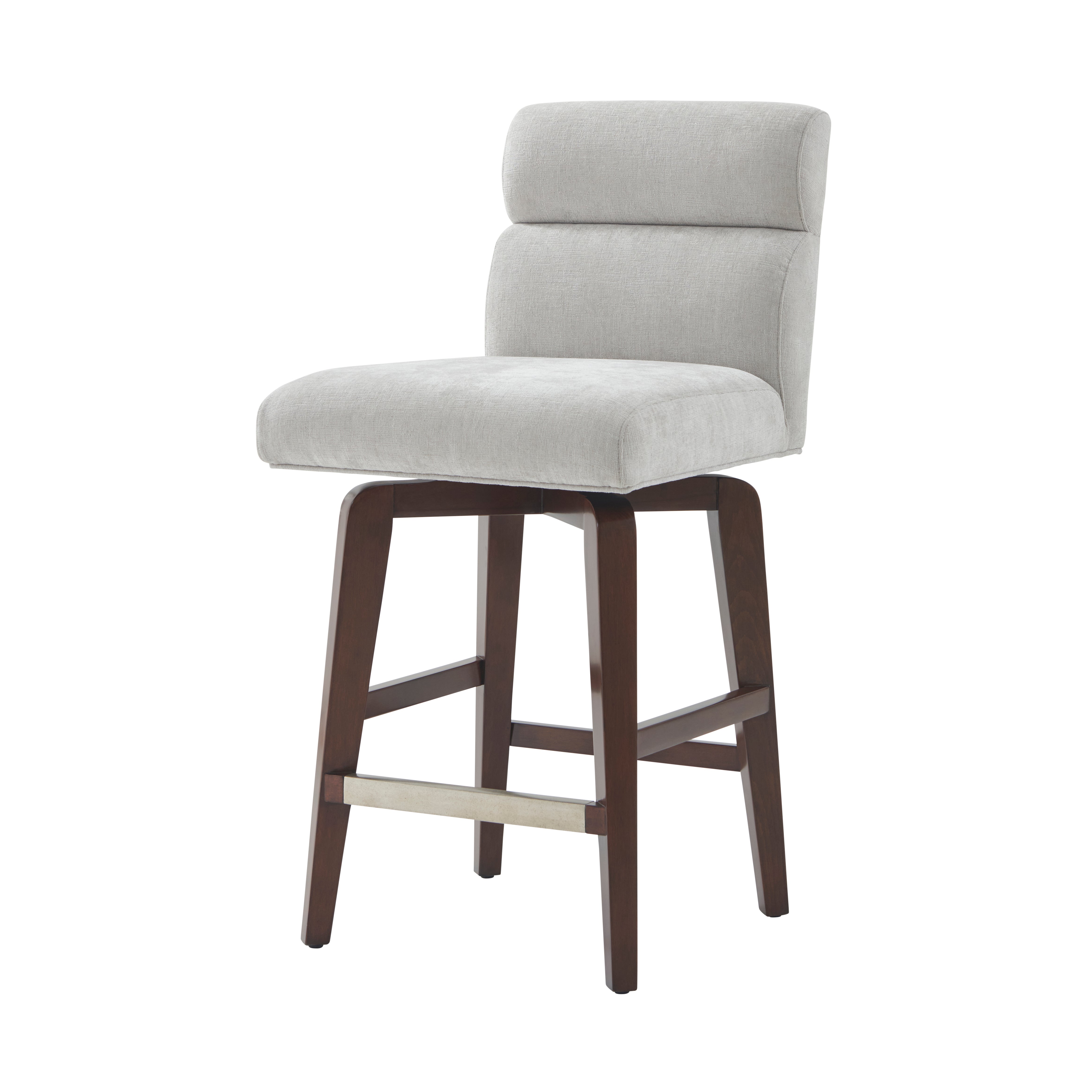 Theodore Alexander Ferra Swivel Counter Stool — Finish: Brooksby & NICKEL