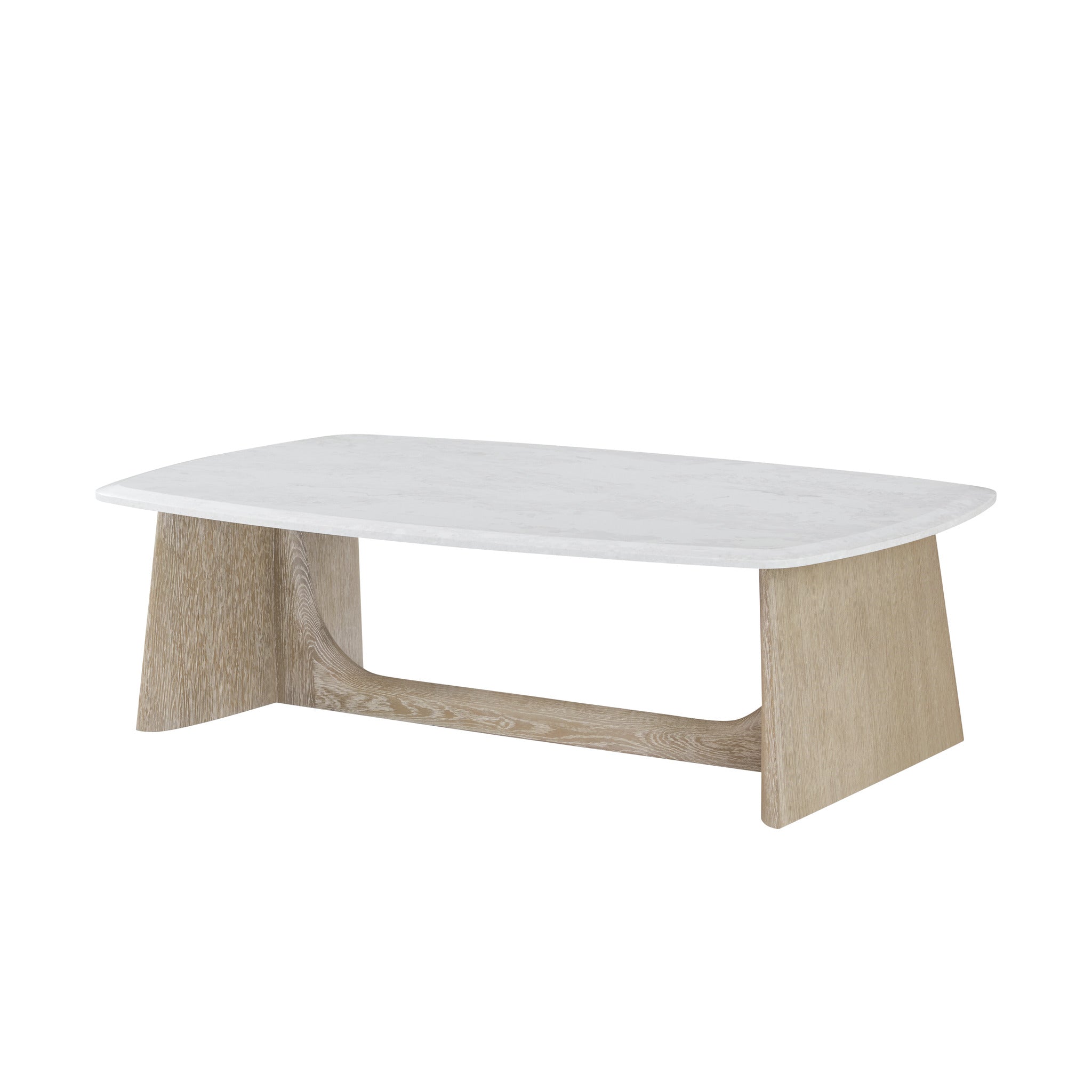 Theodore Alexander | Repose Wooden Coffee Table Quartz Top - Grey Oak Finish\ PCF1194 - Grey Visible Inner | TA51110.C322
