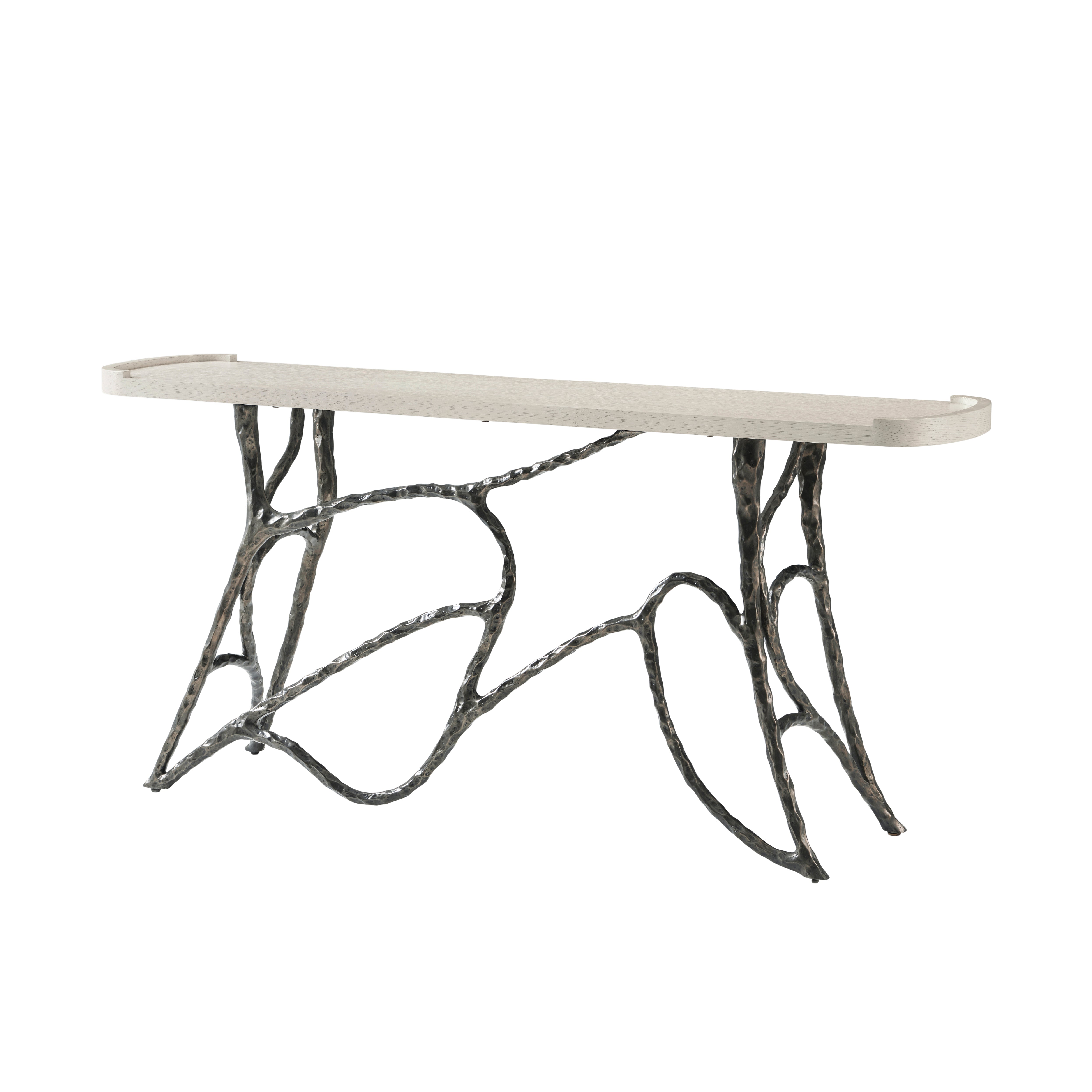 Theodore Alexander Essence Metal Console — Finish: Opal