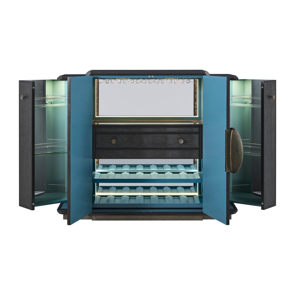Theodore Alexander | Spencer St. James Bar Cabinet - Onyx / Deep Brown / Lusso Onyx | TA61238.C413