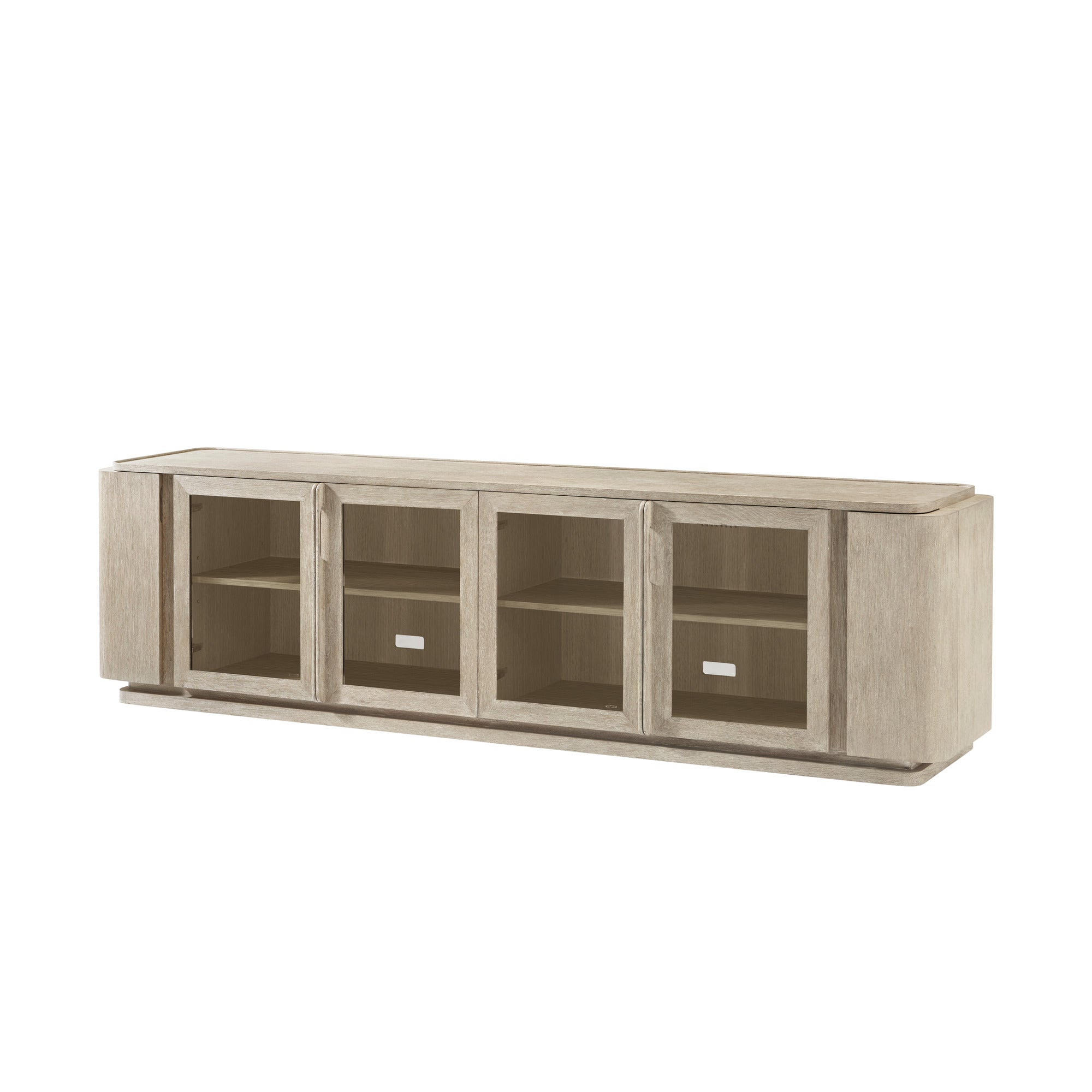 Theodore Alexander Repose Wooden Media Console — PCF1175.1K2HA3F - Grey Oak Finish