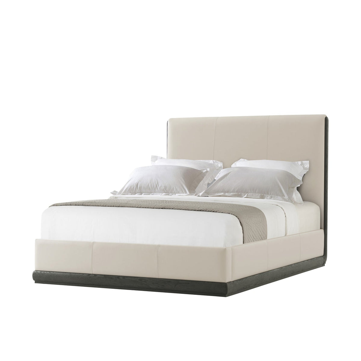 Theodore Alexander | Repose Upholstered US Queen Bed - Charcoal Oak Finish | TA82013.2BHH