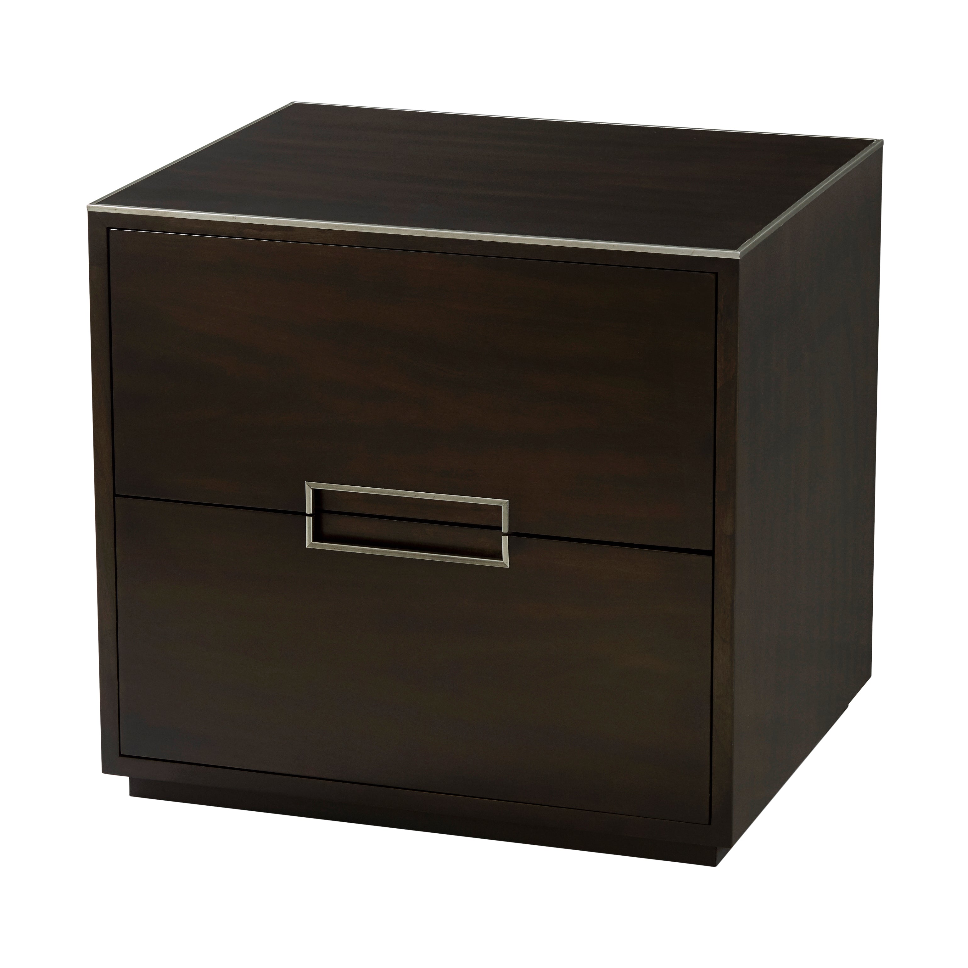 Theodore Alexander Bosworth Night Stand (Small) — Ossian Cherry & Gunmetal Finish