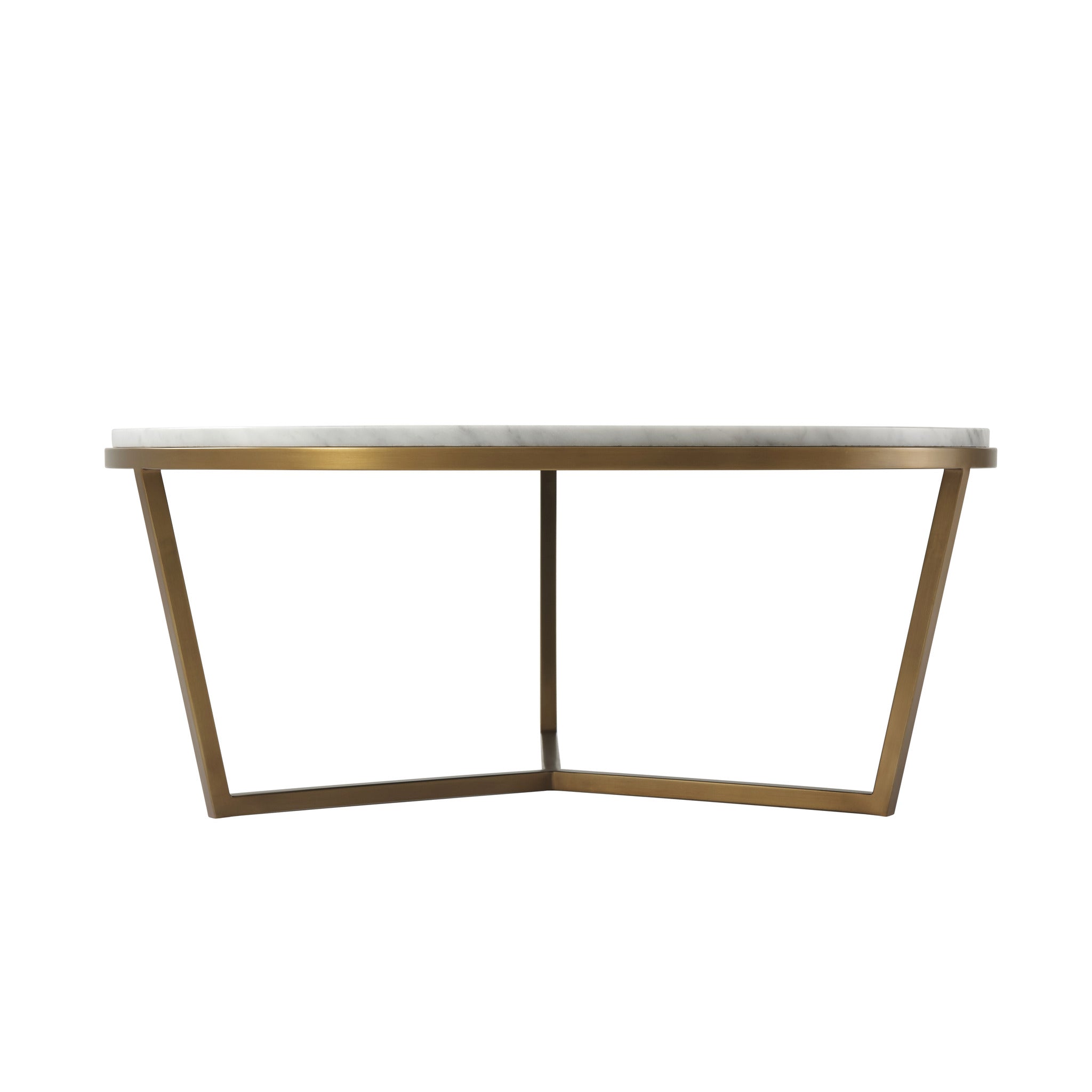 Theodore Alexander | Small Fisher Round Cocktail Table (Marble) - MCF406A-New Mordern Brass 1015 | TAS51035.C096