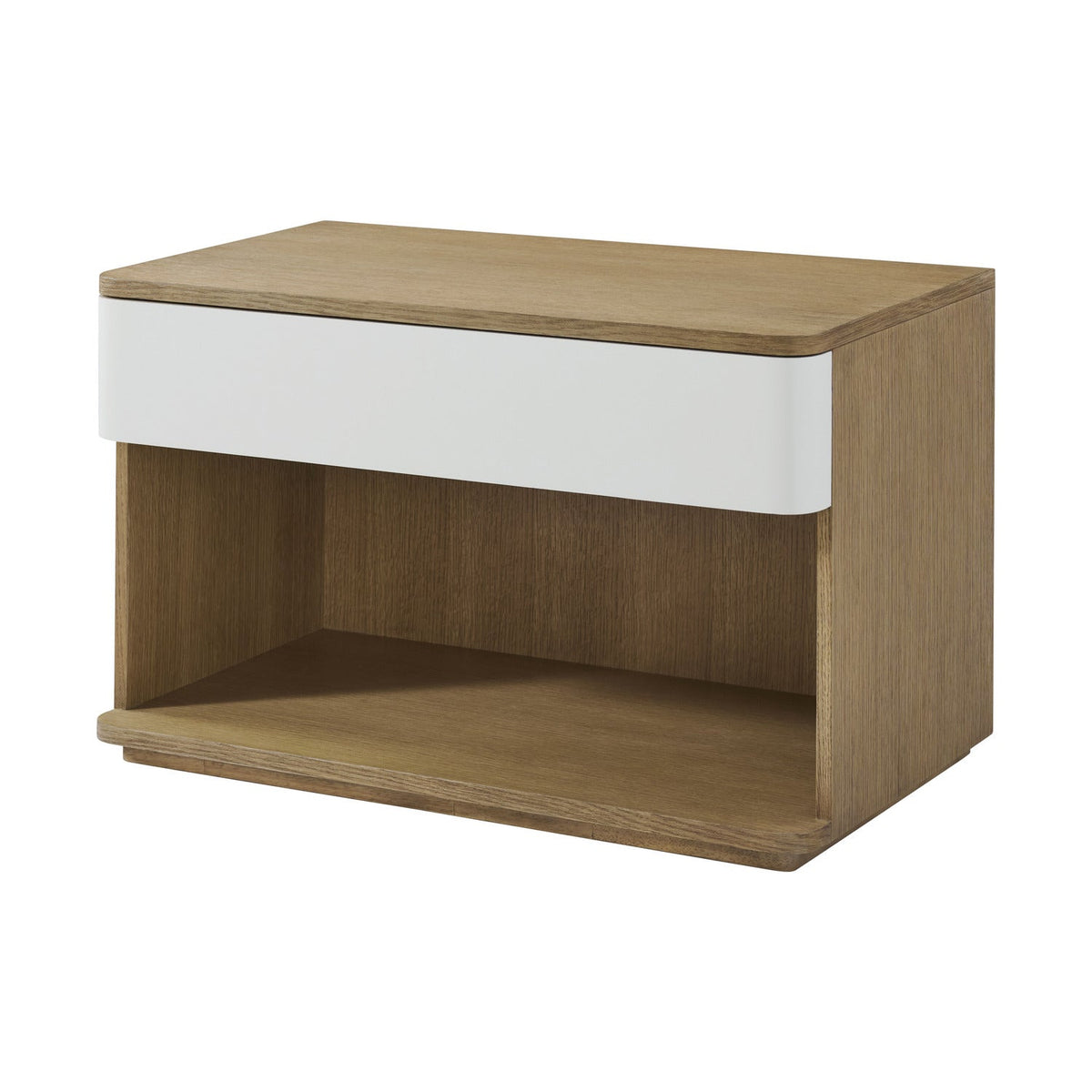 Theodore Alexander | Seoul Large Nightstand - World Casa White / Natural Color / Natural Oak- invisible Inner / Natural Reclaimed | WRC50010.C434