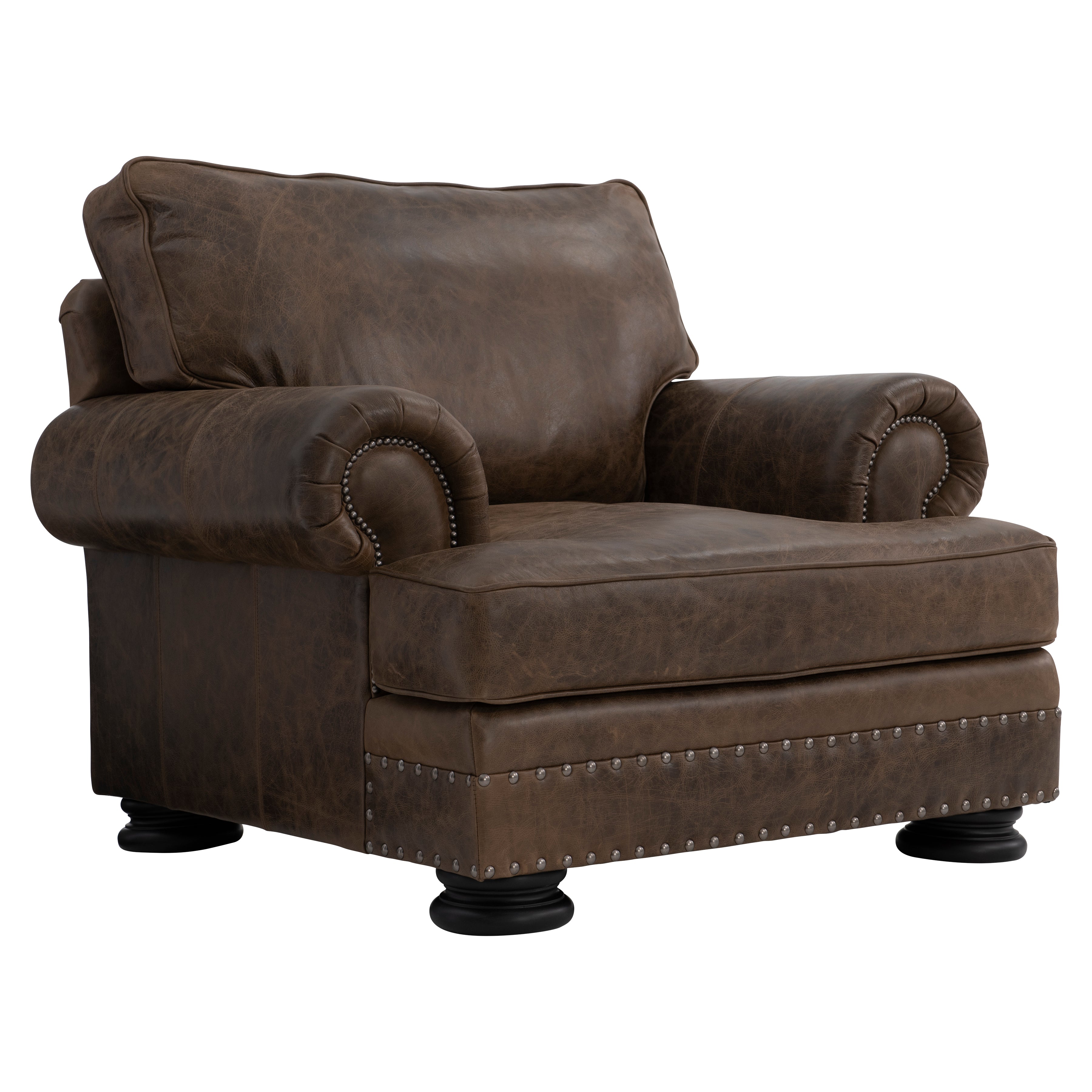 Bernhardt Living | Bernhardt Foster Mocha Leather Chair - Mocha | 5372LMO