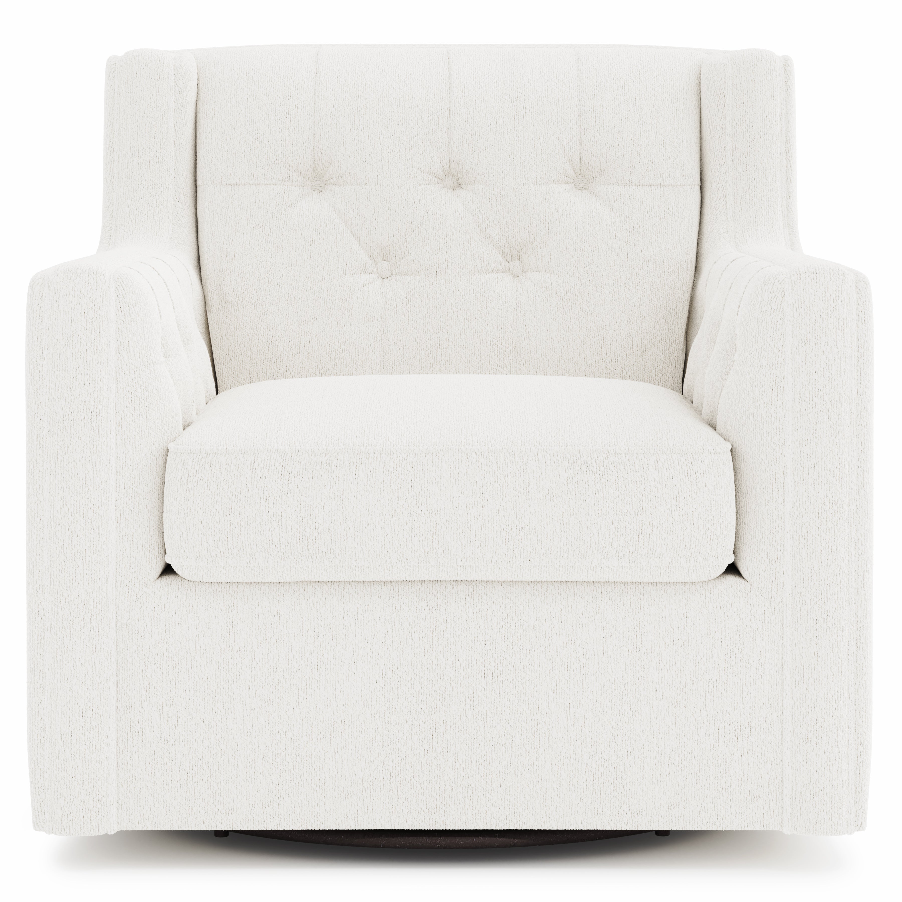 Bernhardt Living | Bernhardt Candace Fabric Swivel Chair - White/Cream | B7292SA