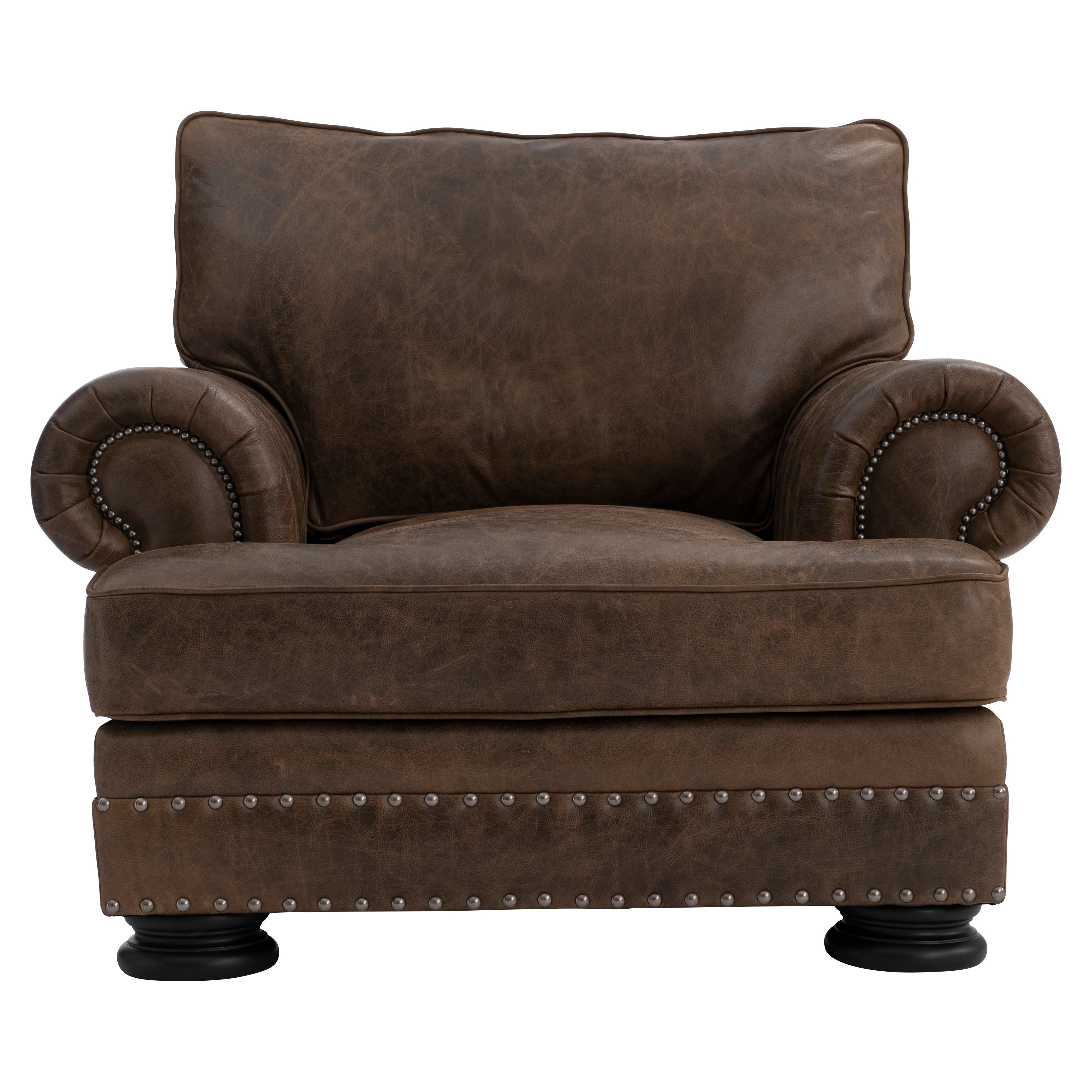Bernhardt Living | Bernhardt Foster Mocha Leather Chair - Mocha | 5372LMO