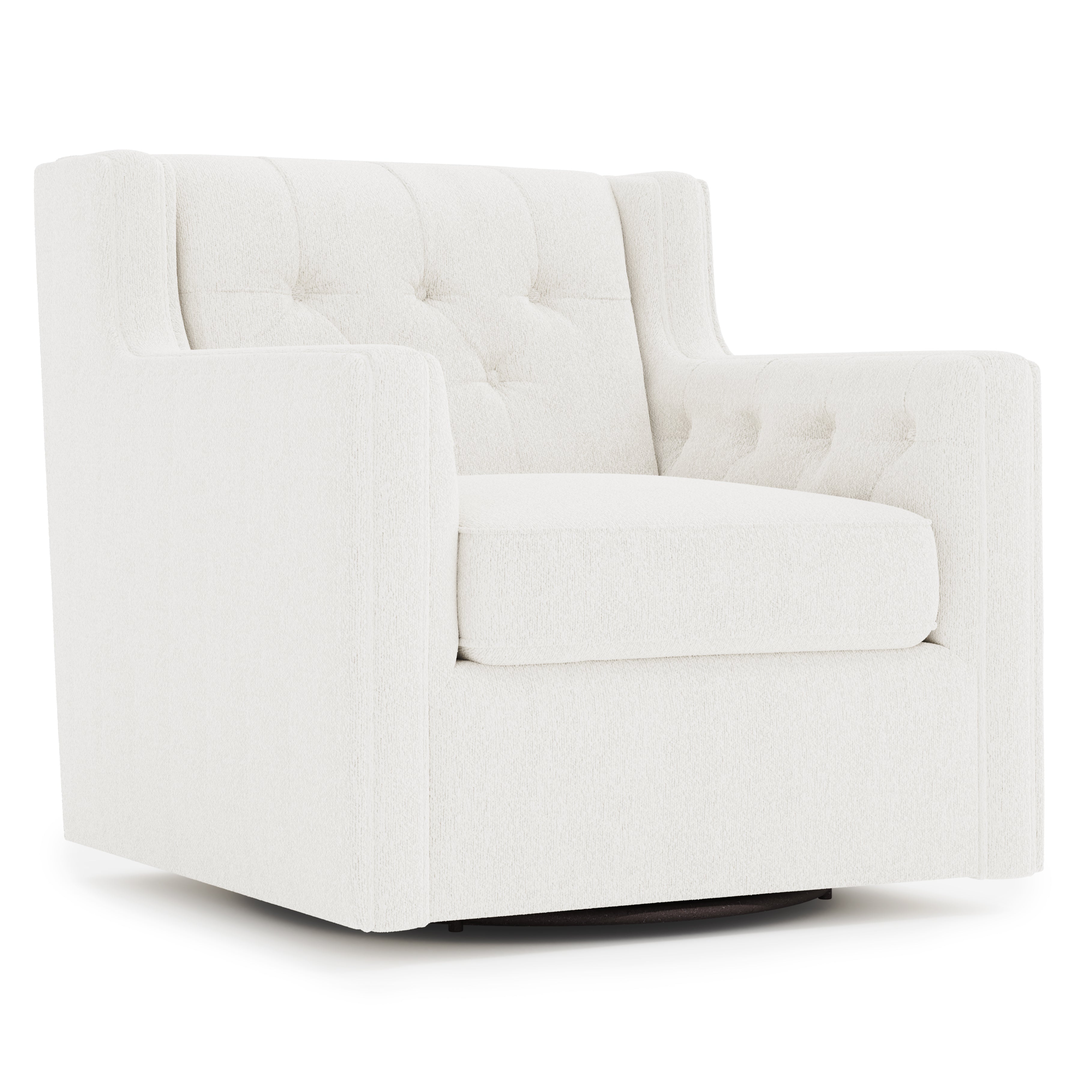 Bernhardt Living | Bernhardt Candace Fabric Swivel Chair - White/Cream | B7292SA