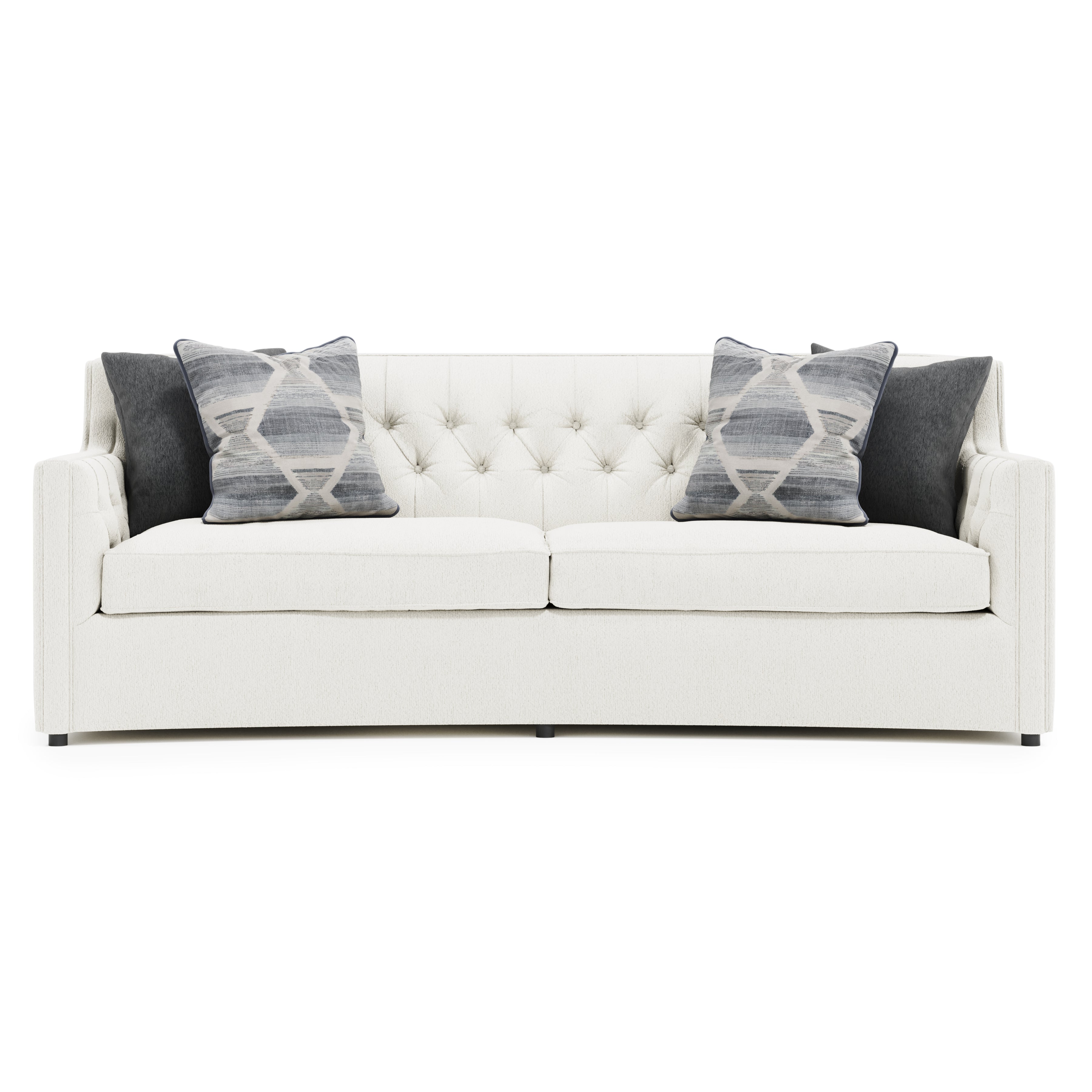 Bernhardt Living | Bernhardt Candace Fabric Sofa with Welt Trim - White/Cream | B7297A