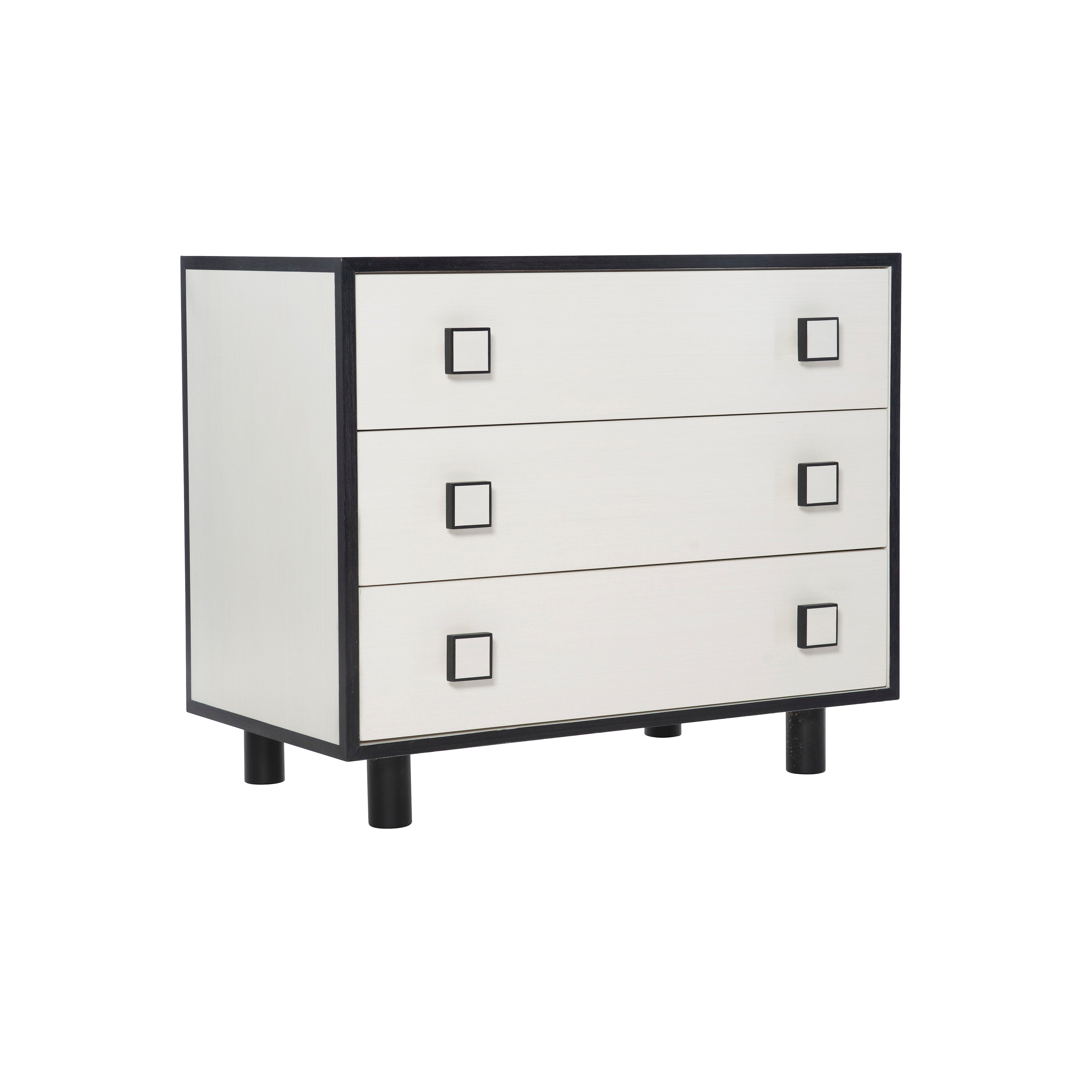 Bernhardt | Bernhardt Silhouette 3-Drawer Nightstand - Eggshell; Onyx | 307230