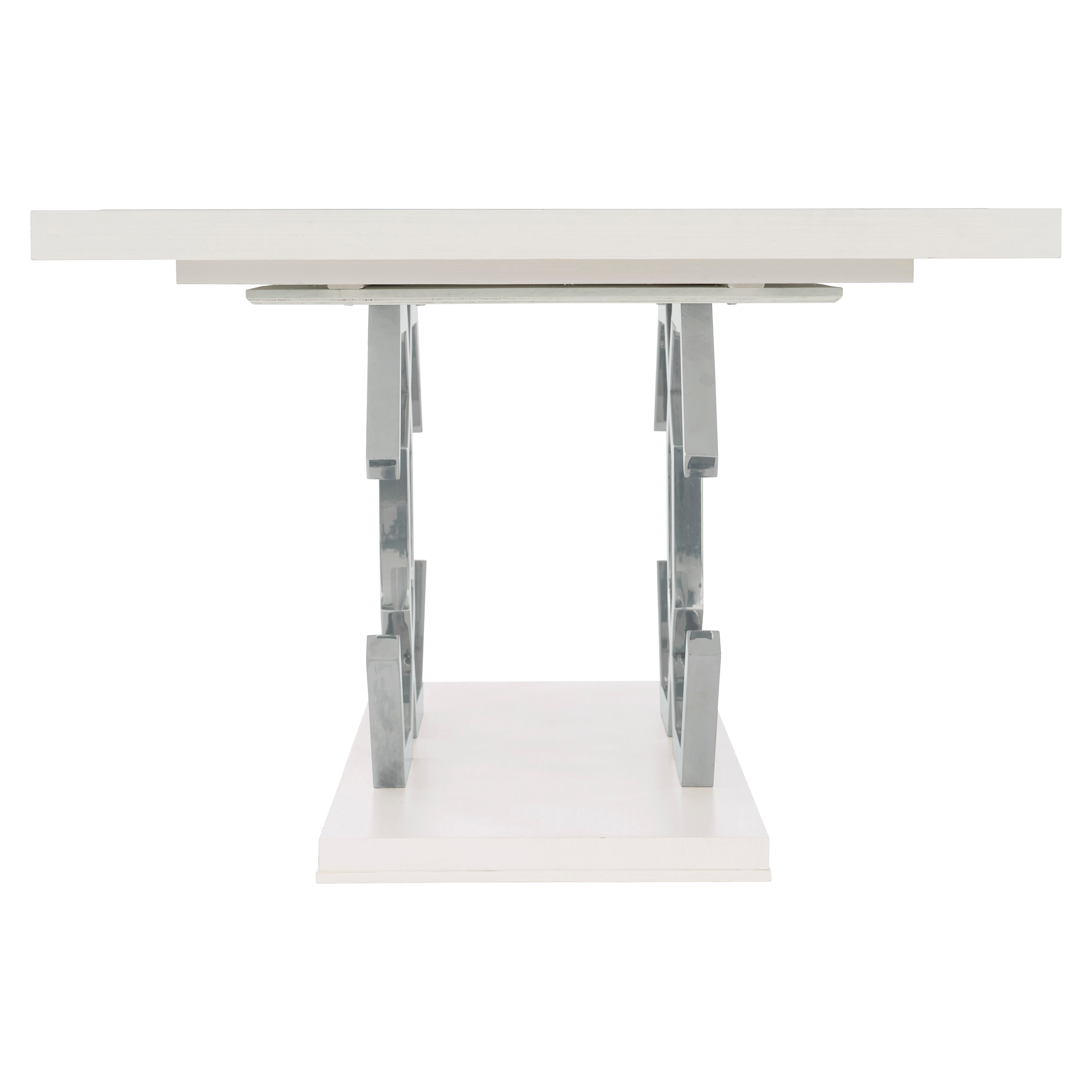 Bernhardt | Bernhardt Silhouette Rectangular Dining Table - Eggshell,Polished Stainless Steel | K1581