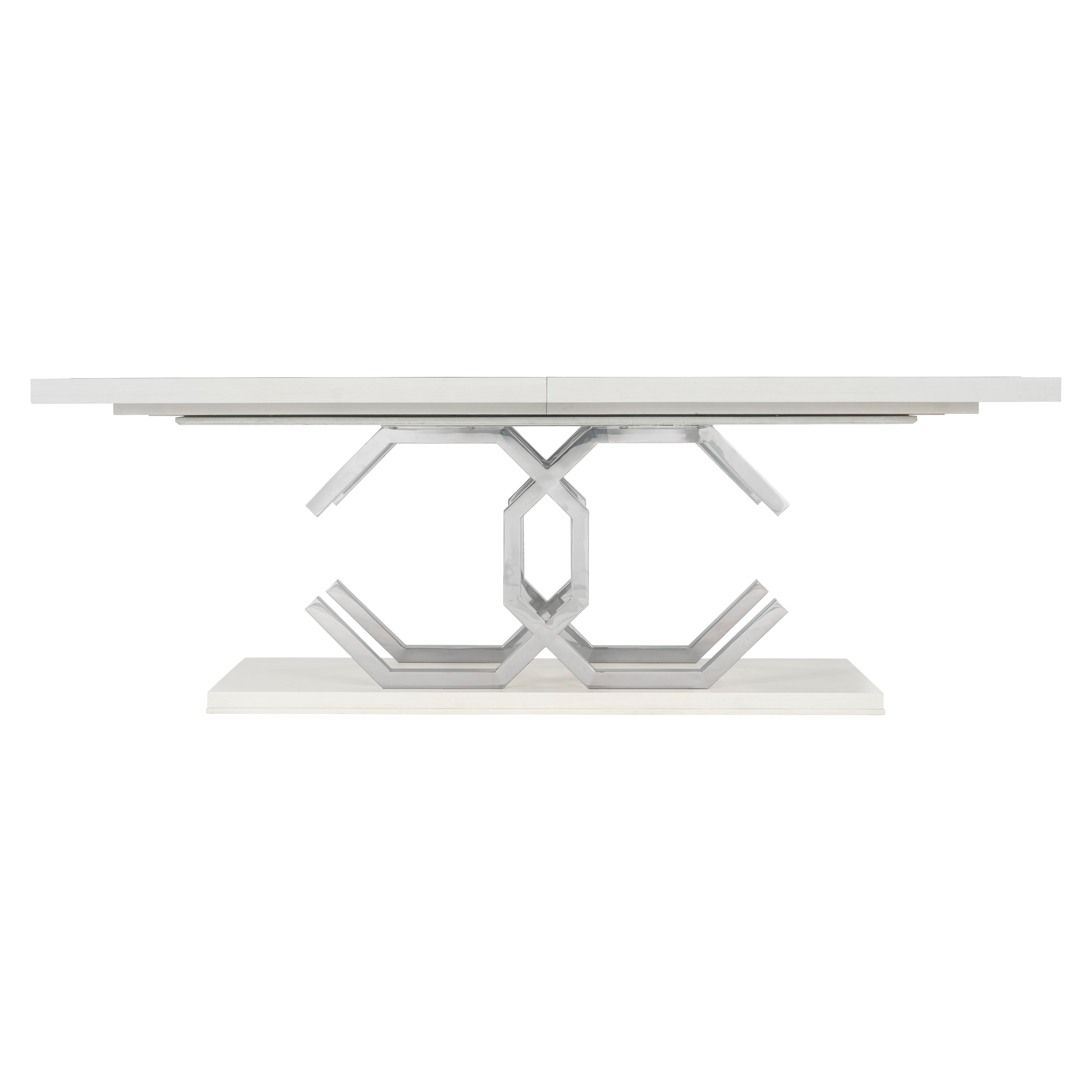 Bernhardt | Bernhardt Silhouette Rectangular Dining Table - Eggshell,Polished Stainless Steel | K1581