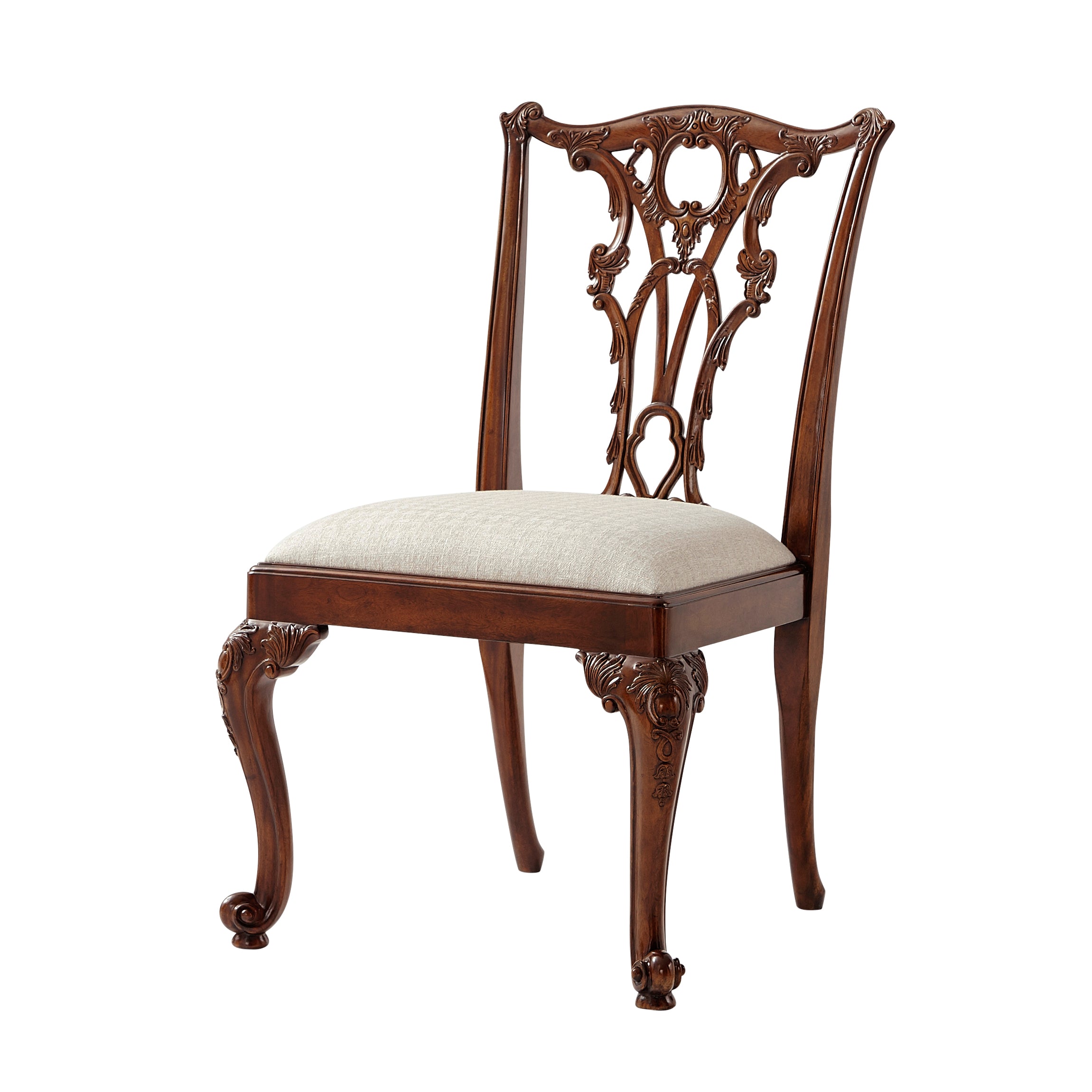 Theodore Alexander Seated in Rococo Splendour Side Chair — Ramsey Mahogany