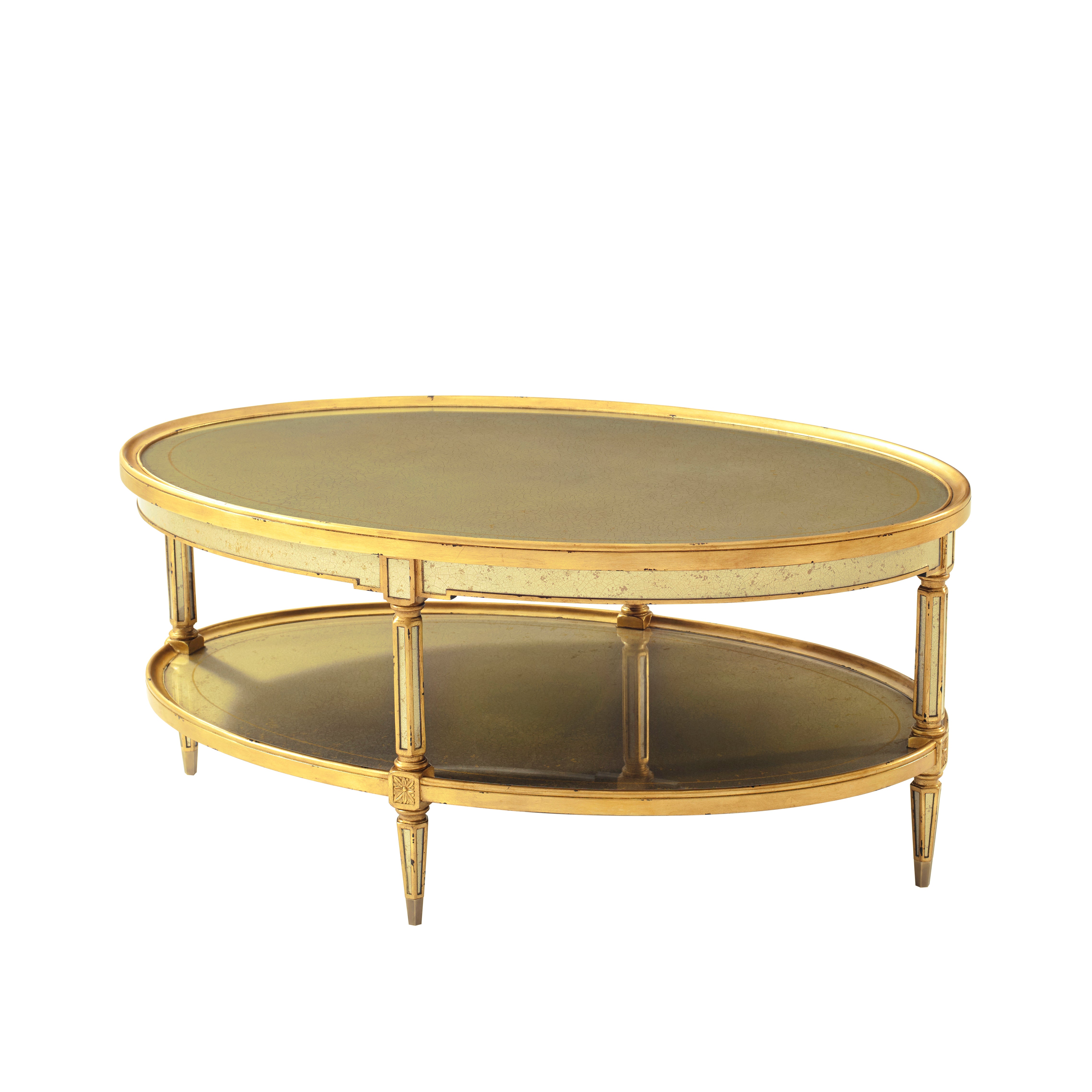 Theodore Alexander Palace Decoration Cocktail Table — PCF001 - Antique silver with full tortoise crackle\ PCF008E - Rustic gold with black highlighting\ VCF164 - Black Paint
