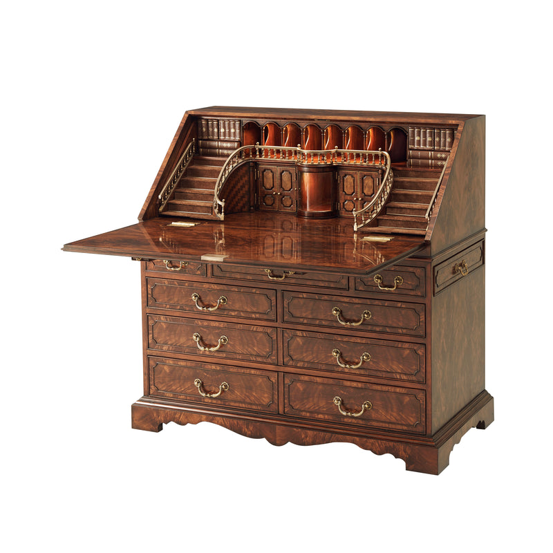 Theodore Alexander The Grand Staircase Fall Front Desk & Bureaux — LCF072 - Havana\ LT02 - Gold tooling\ PCF054L1 - Antique logo painting