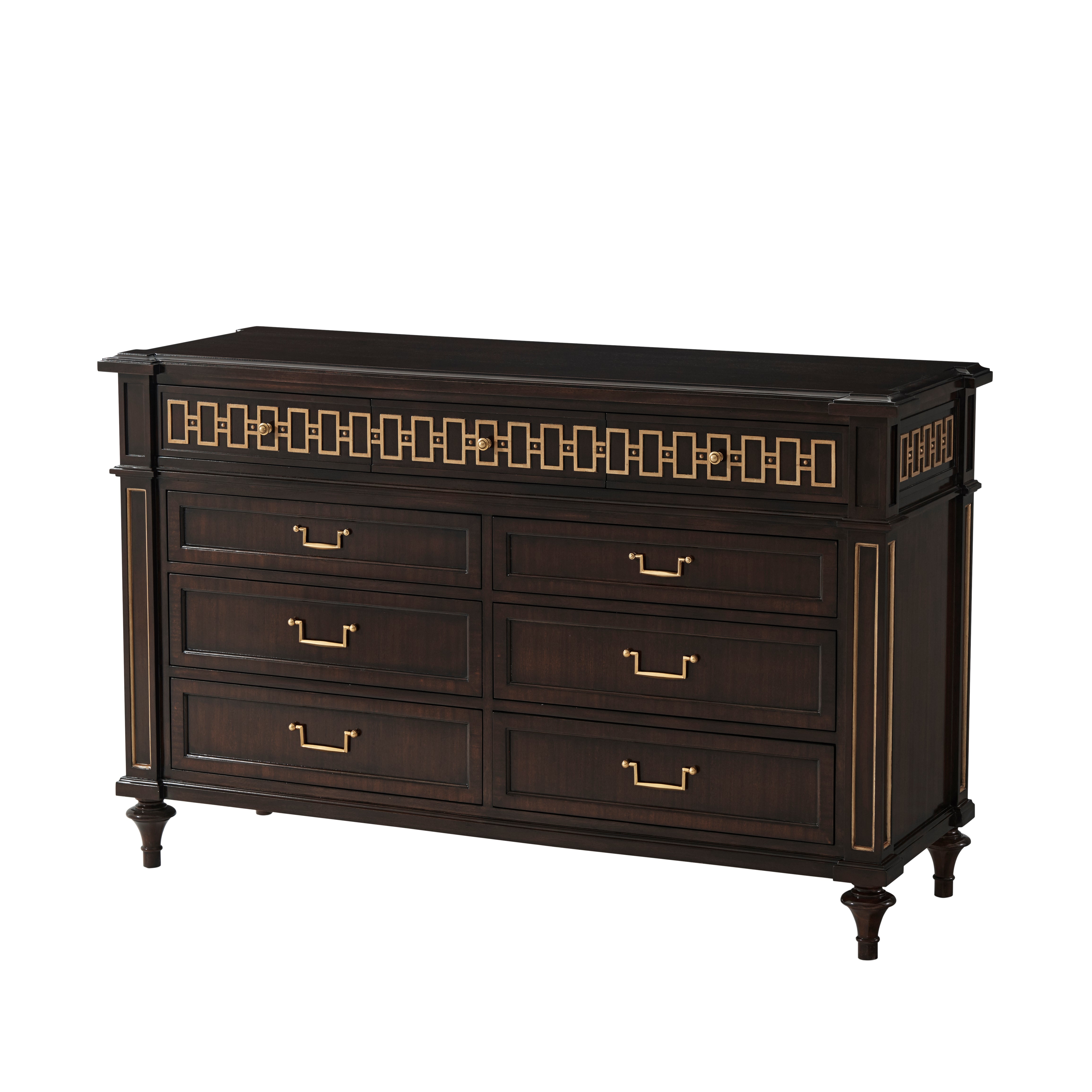 Theodore Alexander McCombs Dresser — Finish: Cambridge and Painted Gold