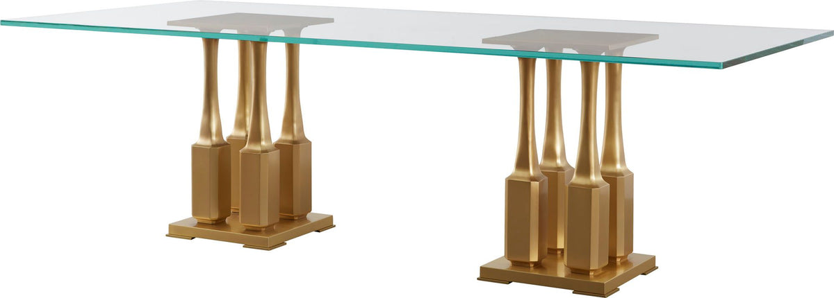Baker | Villa Rectangle Dining Table - 44x100 Rectangle Glass Top w/2 Bases | BAA3237