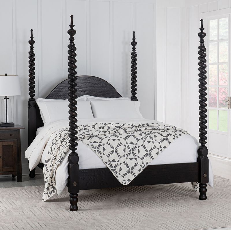 Charleston Forge | Barley Twist Queen Bed - Raven | *1-3110