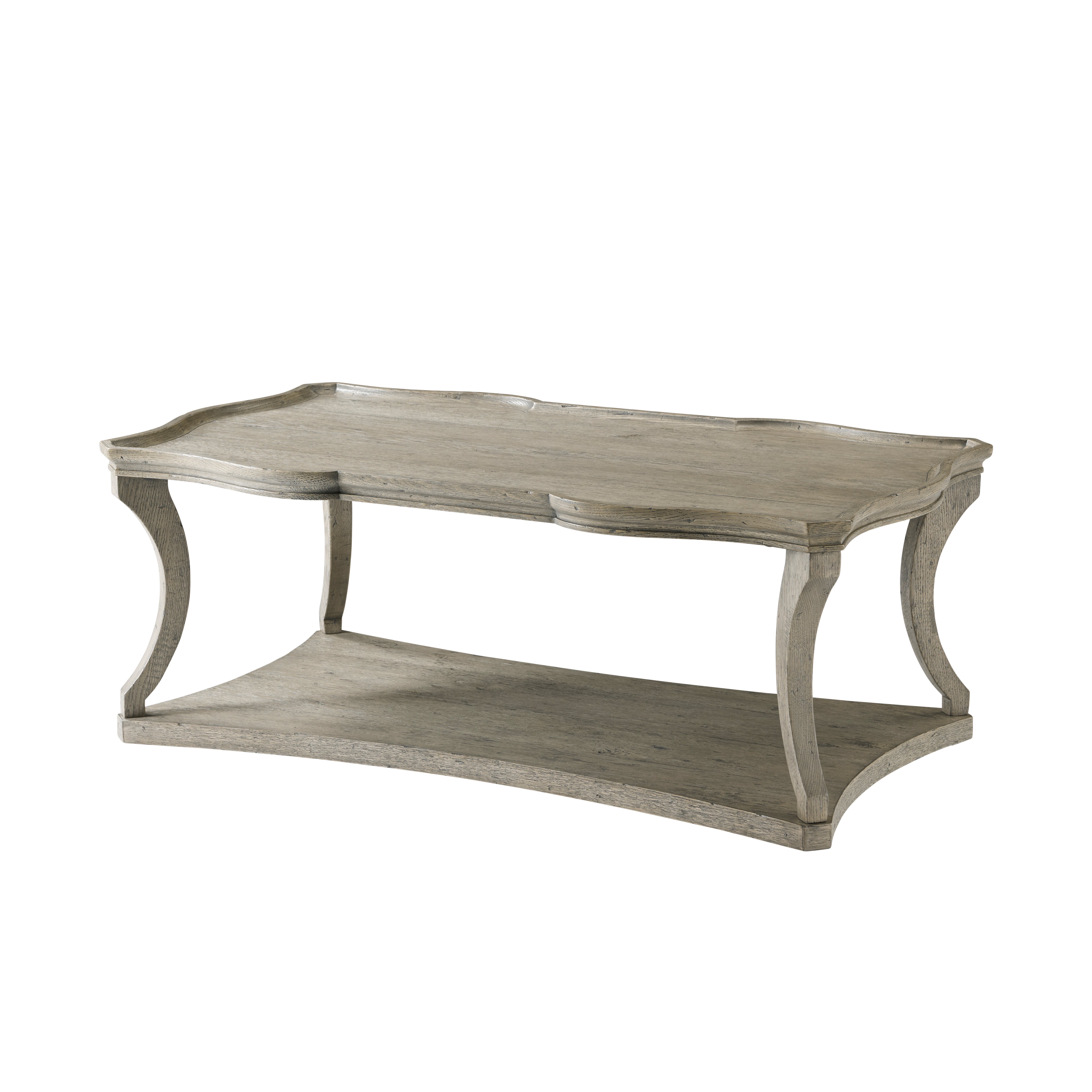 Theodore Alexander Ennis Serpentine Cocktail Table — VCF1694.1D2GB3F-Grey Echo Oak
