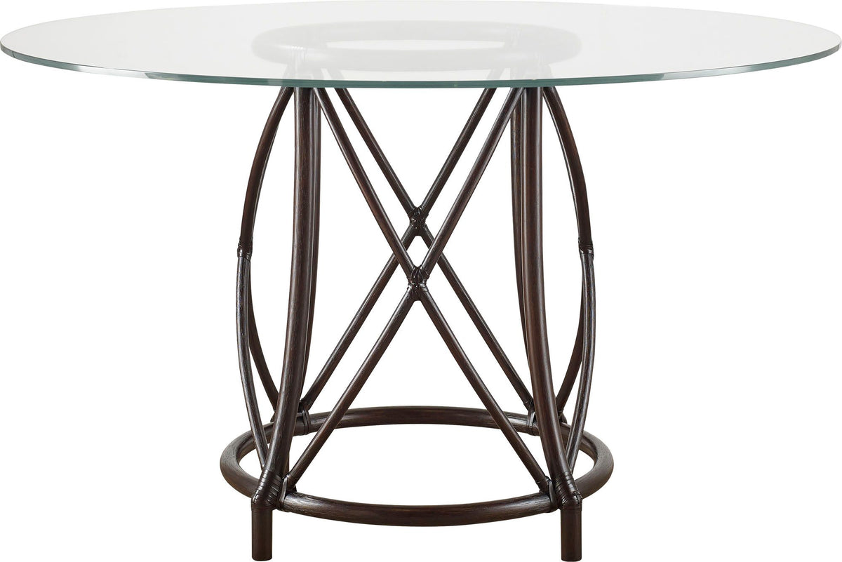 McGuire | Gondola Round Counter Height Dining Table - Base with 60 Inch Top - Dark Tobacco | MCA3037-60-DAR