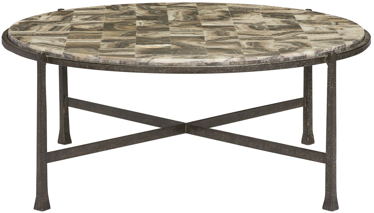 Vanguard | Brut Round Cocktail Table Base - Textured Iron Metal Base | P667C-TI