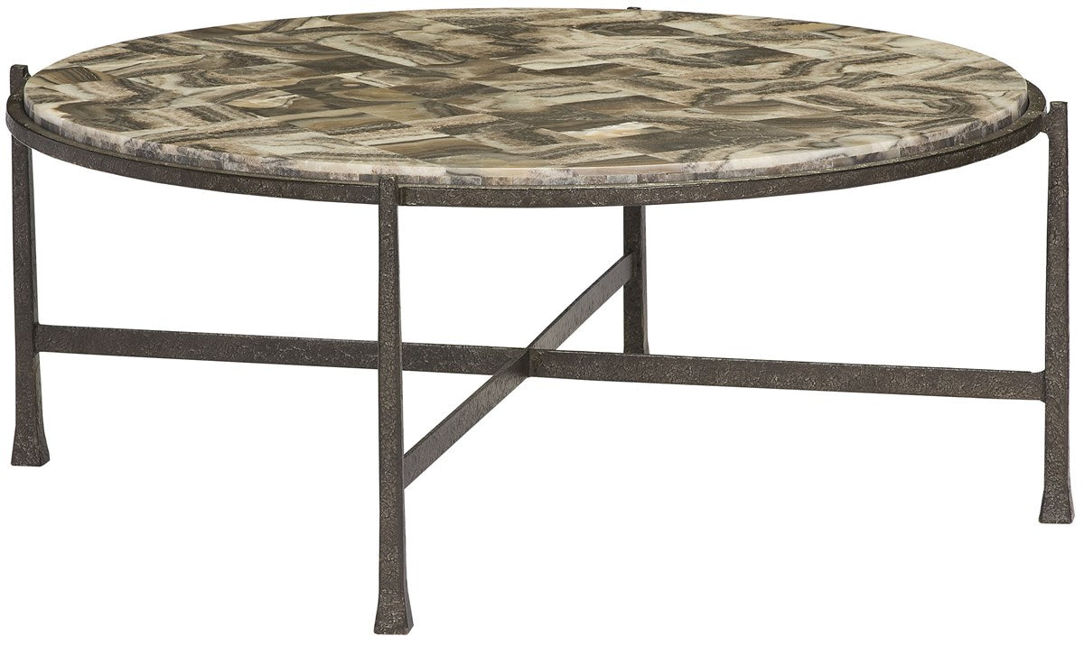 Vanguard | Brut Round Cocktail Table Base - Textured Iron Metal Base | P667C-TI