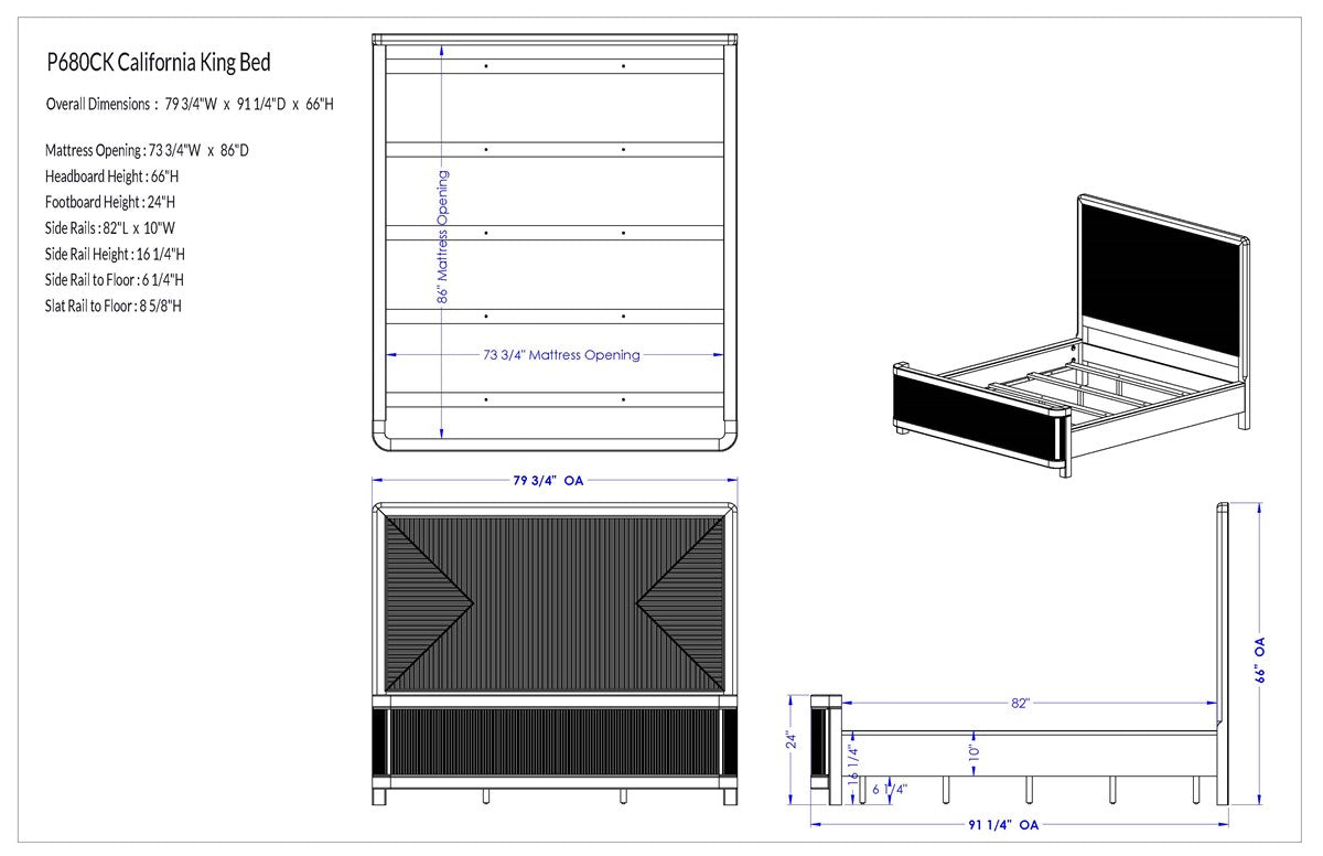 Vanguard | Form Cal King Bed - Wheat | P680CKHF