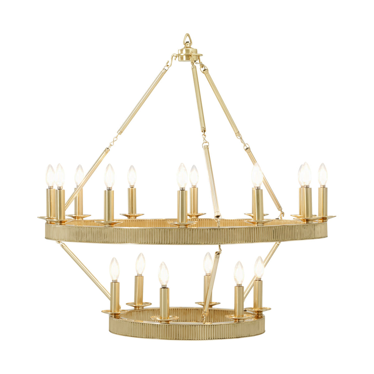 Theodore Alexander | Simon Media Stack Chandelier - Polished Brass | TA23059.C296