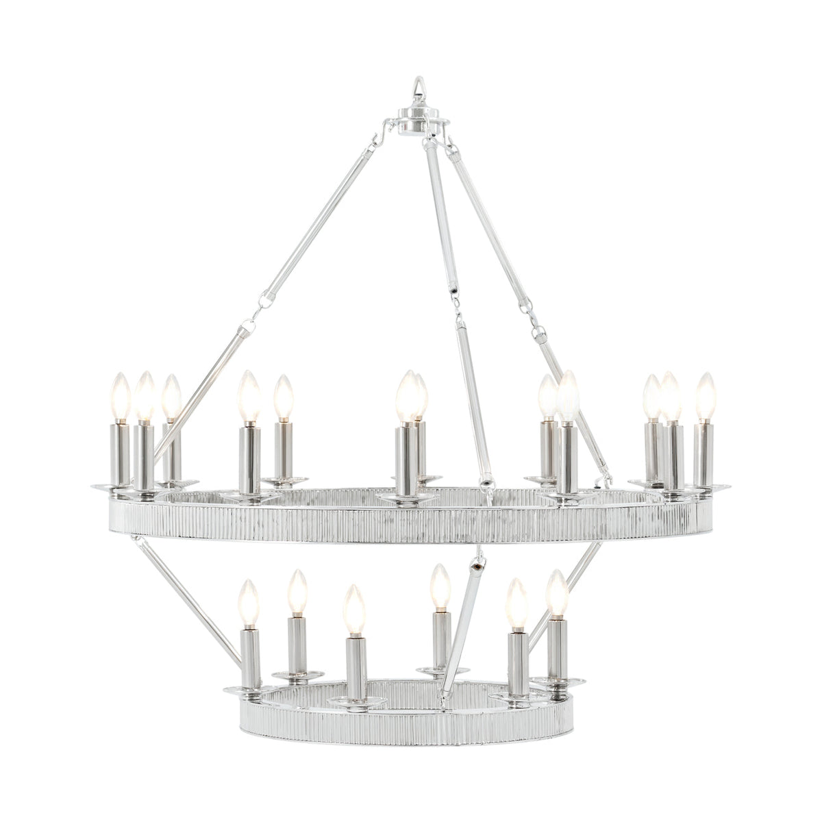 Theodore Alexander | Simon Media Stack Chandelier - Nickel Plated | TA23059.C383