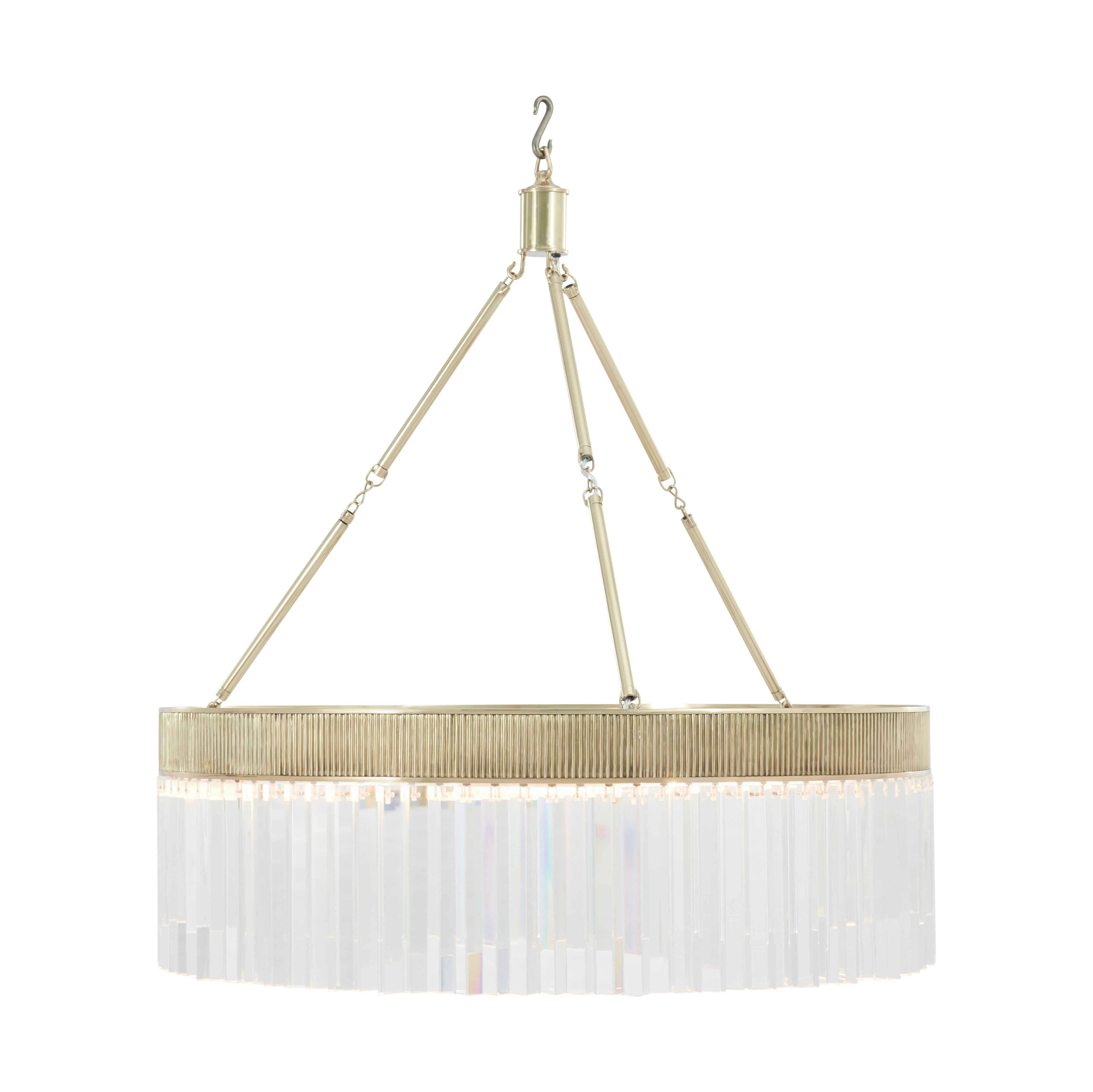 Theodore Alexander Simon Media Crystal Chandelier — Finish: Polished Brass