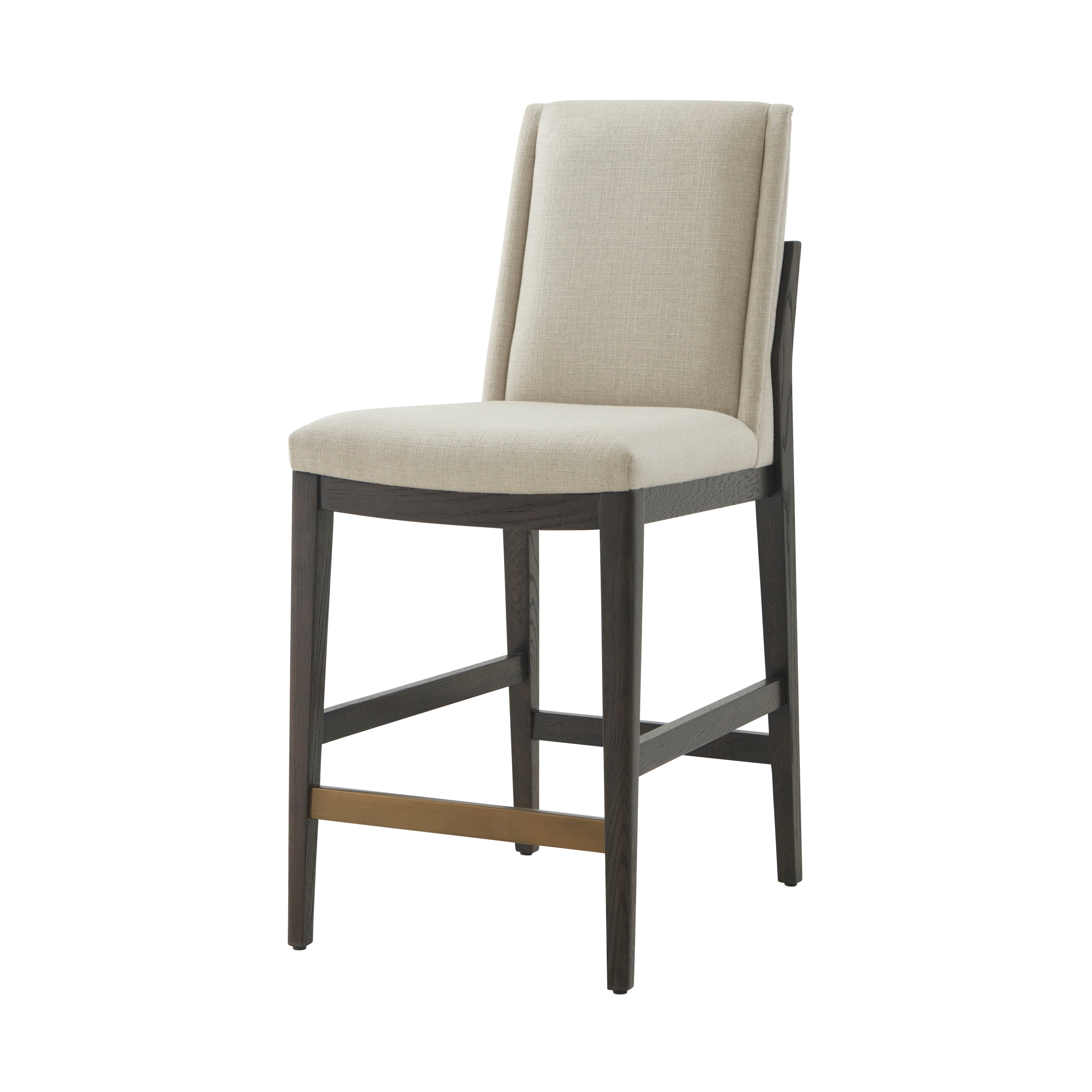 Theodore Alexander Valeria Counter Stool — Finish: Expresso & BRASS