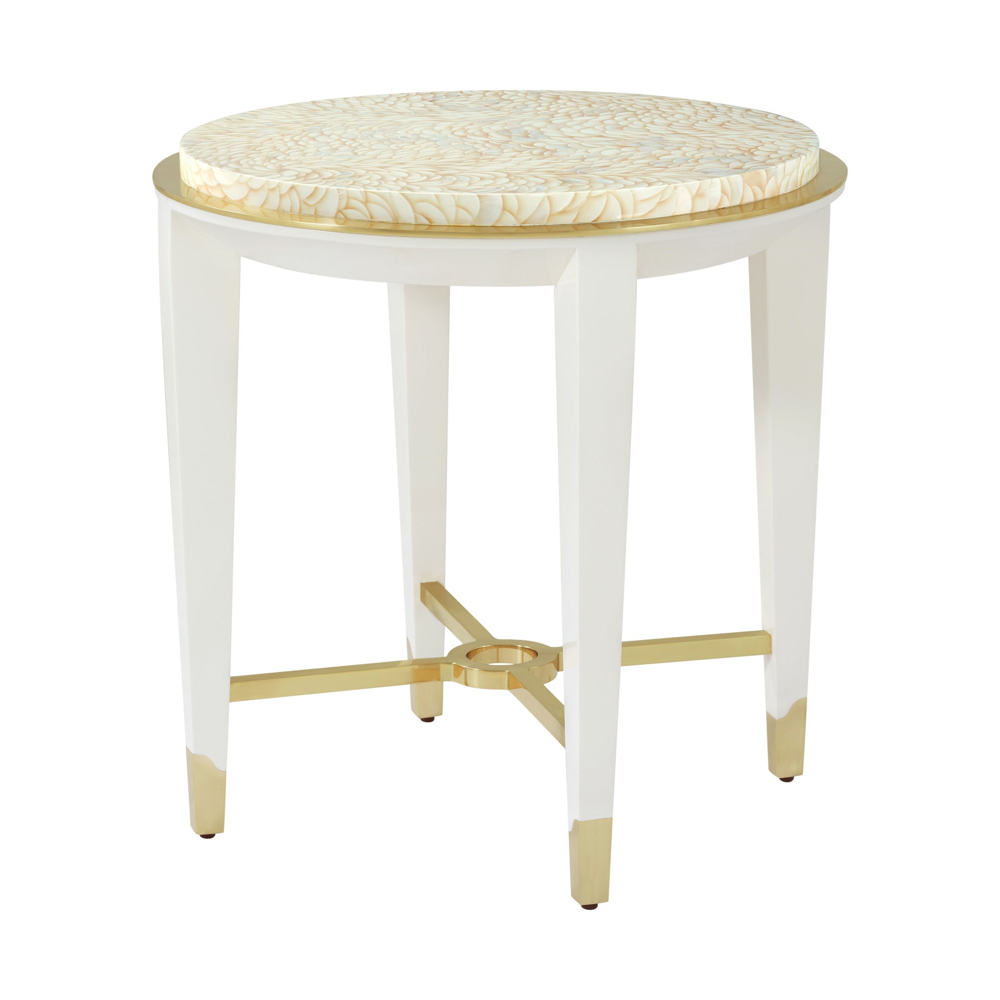 Theodore Alexander | Judith Leiber Round Side Table - JL Feather\ PCF1215 - Solstice | TA50385