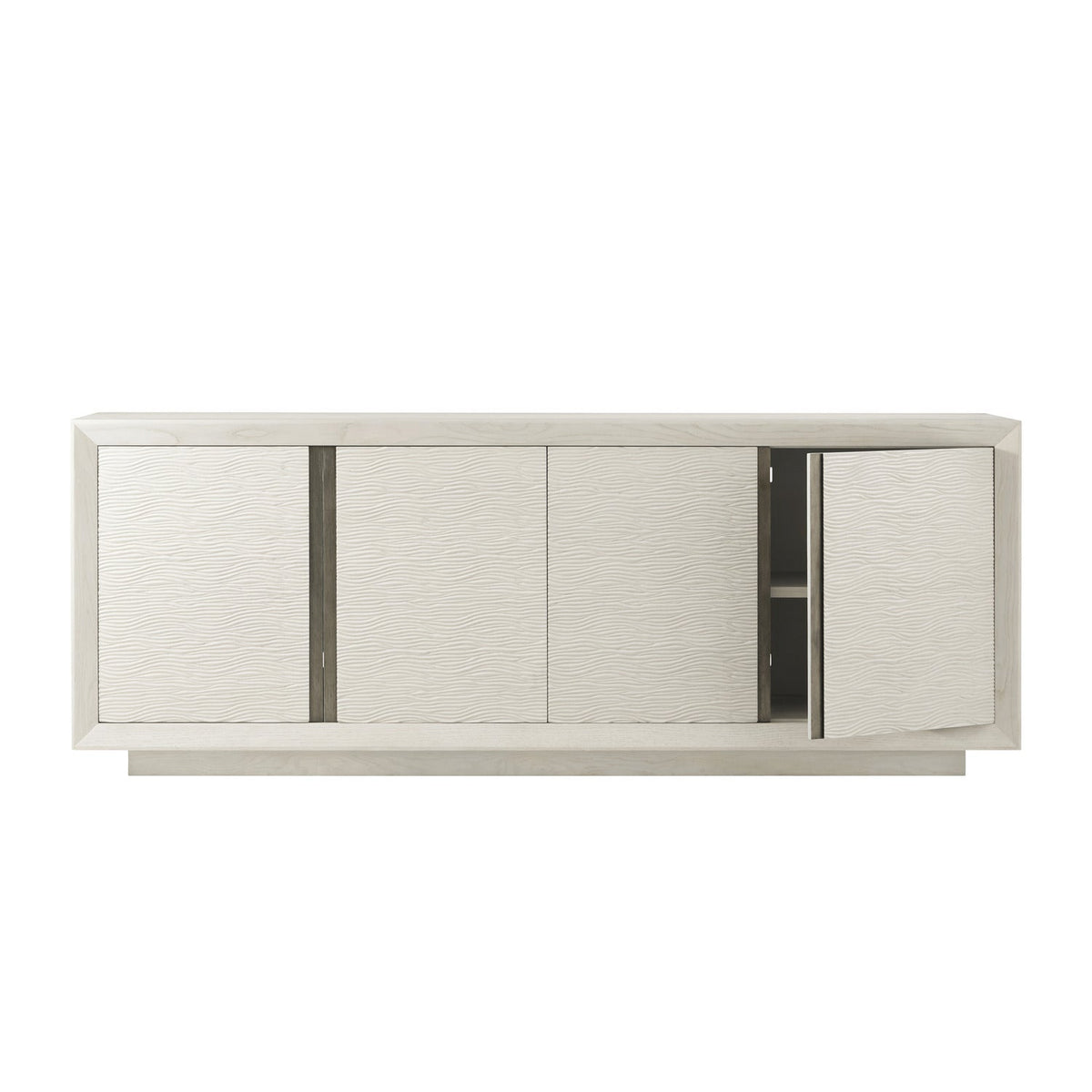 Theodore Alexander | Essence Media Cabinet - Opal / Brushed Pewter | TA61168.C336