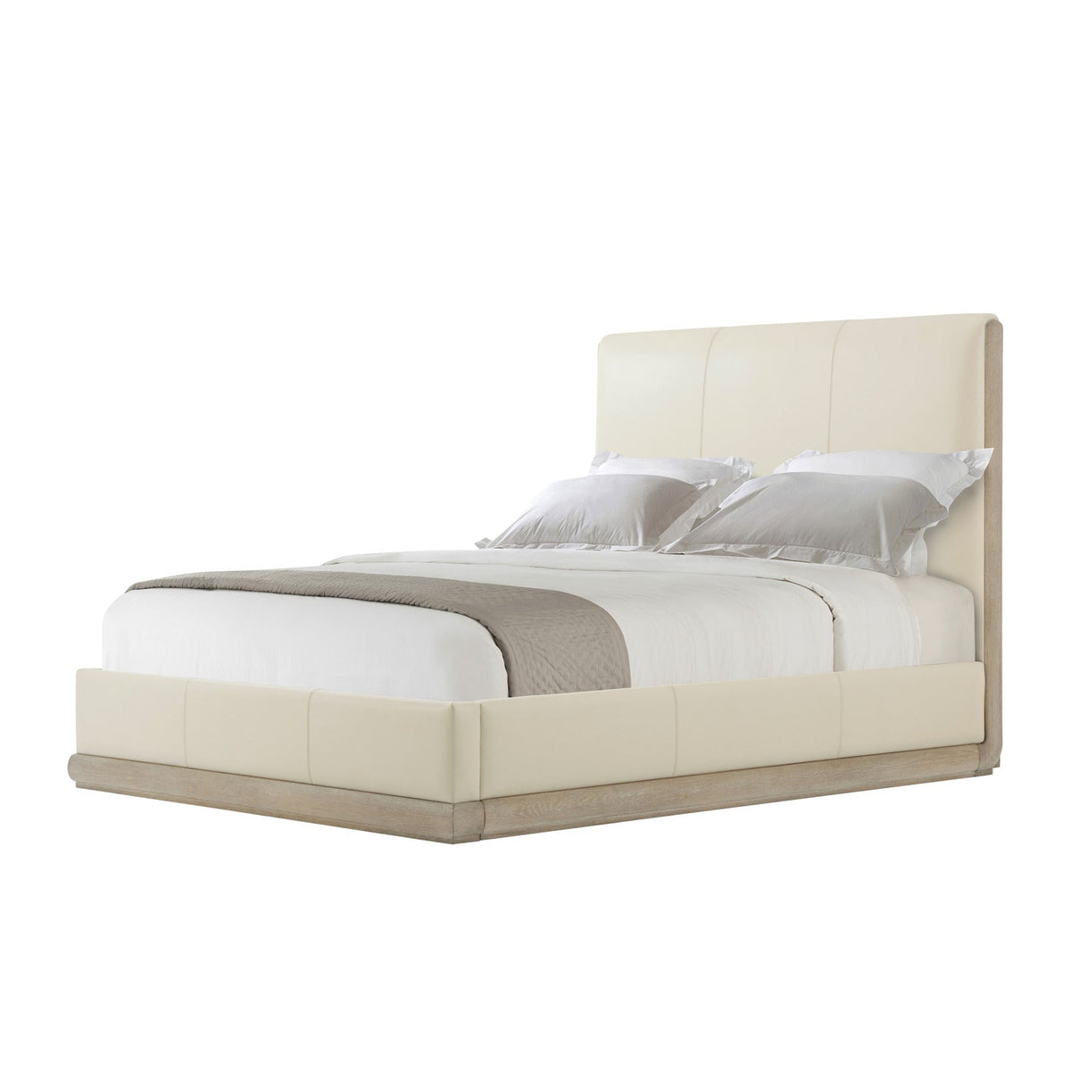 Theodore Alexander | Repose Upholstered US Queen Bed - Grey Oak Finish | TA82013.2BGR