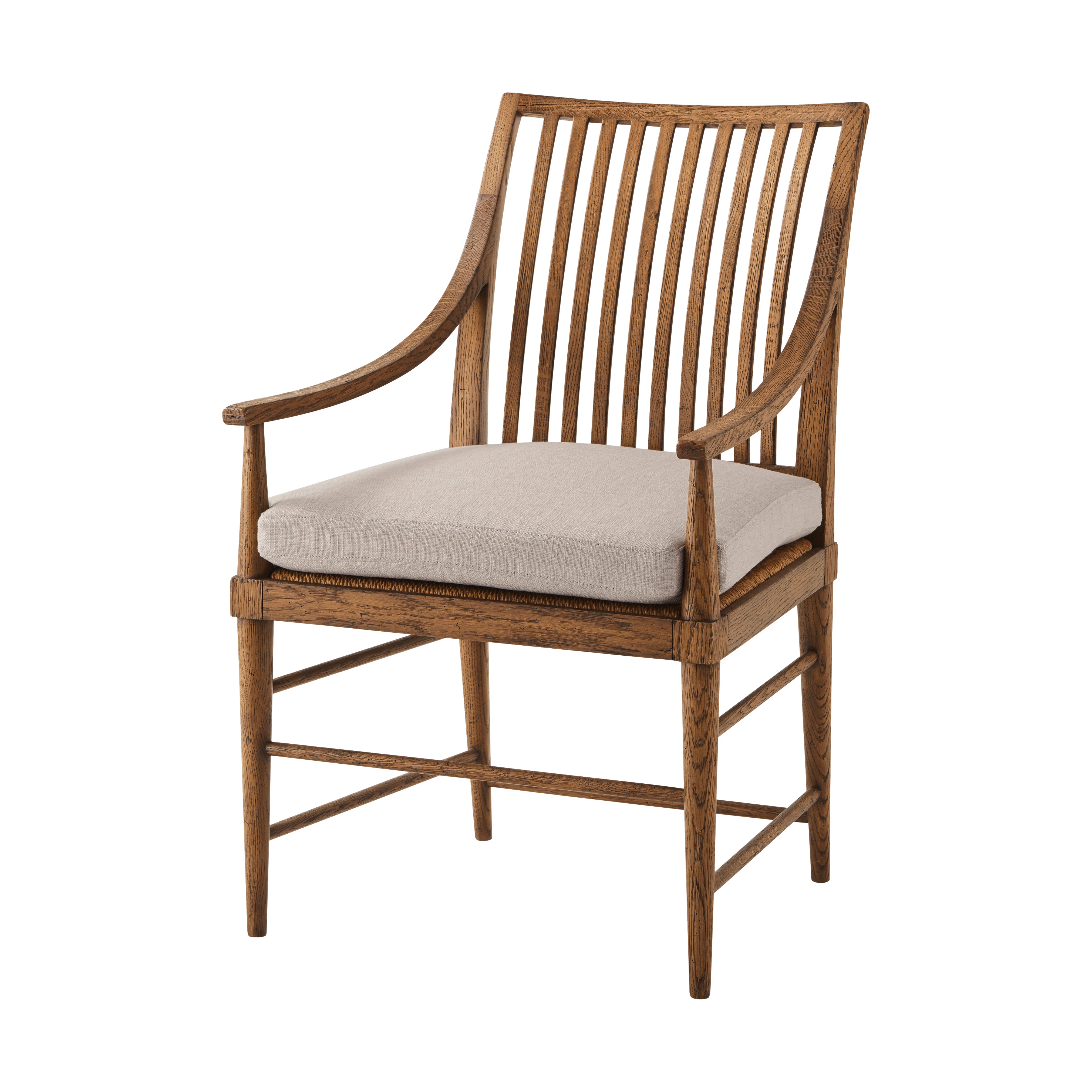 Theodore Alexander Nova Dining Arm Chair III — VCF1671.1C2M3F - Dawn Finish\ VCF1742.No sheen - Midday