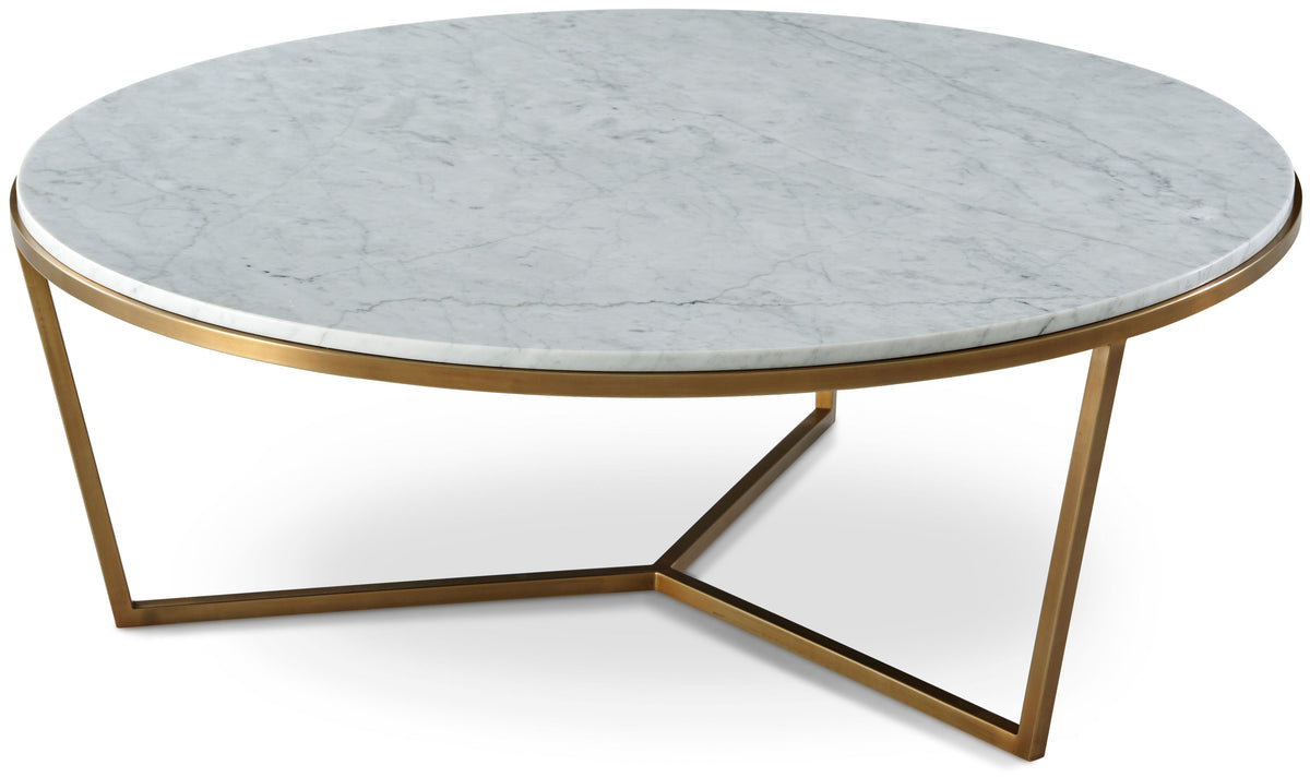 Theodore Alexander | Fisher Round Cocktail Table (Marble) - New Modern Brass 1015 | TAS51034.C096