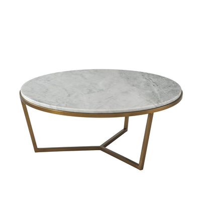 Theodore Alexander | Small Fisher Round Cocktail Table (Marble) - MCF406A-New Mordern Brass 1015 | TAS51035.C096