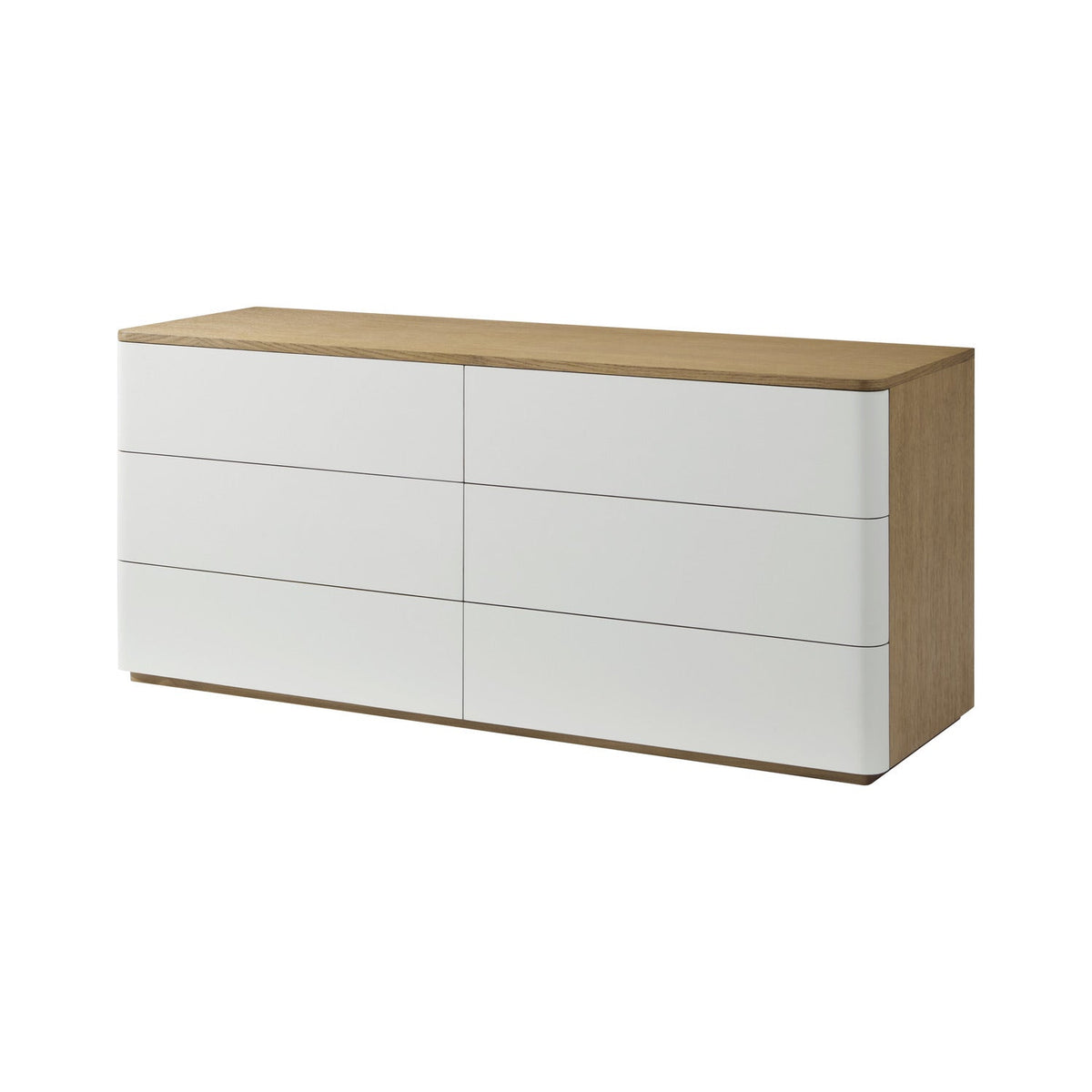 Theodore Alexander | Seoul 6-Drawer Dresser II - World Casa White / Natural Color / Natural Oak- invisible Inner / Natural Reclaimed | WRC60004.C434