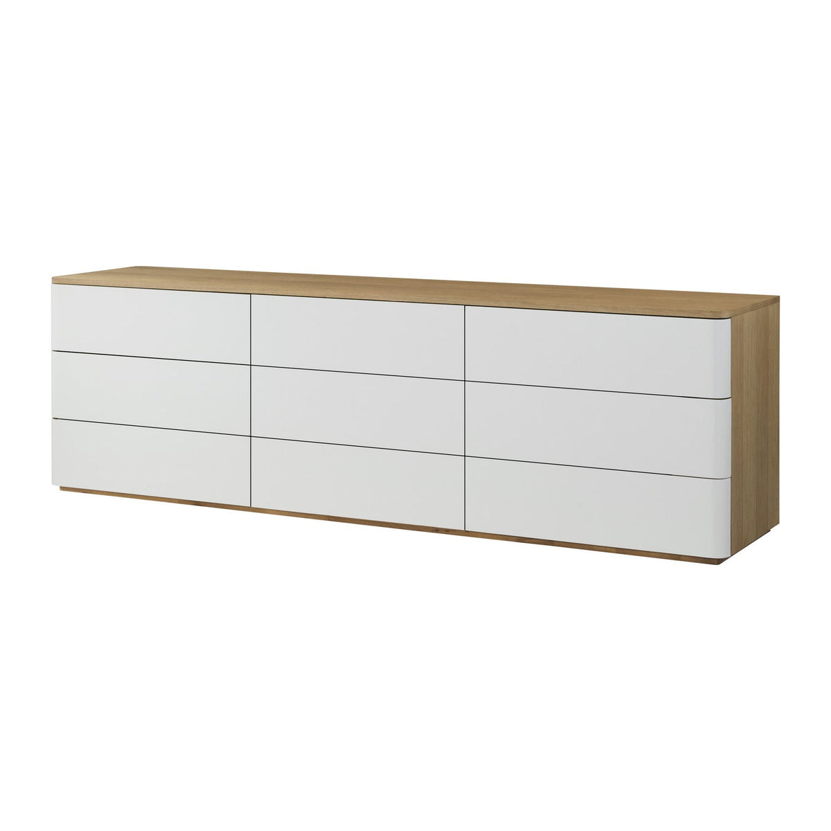 Theodore Alexander | Seoul 9-Drawer Dresser - World Casa White / Natural Color / Natural Oak- invisible Inner / Natural Reclaimed | WRC60010.C434