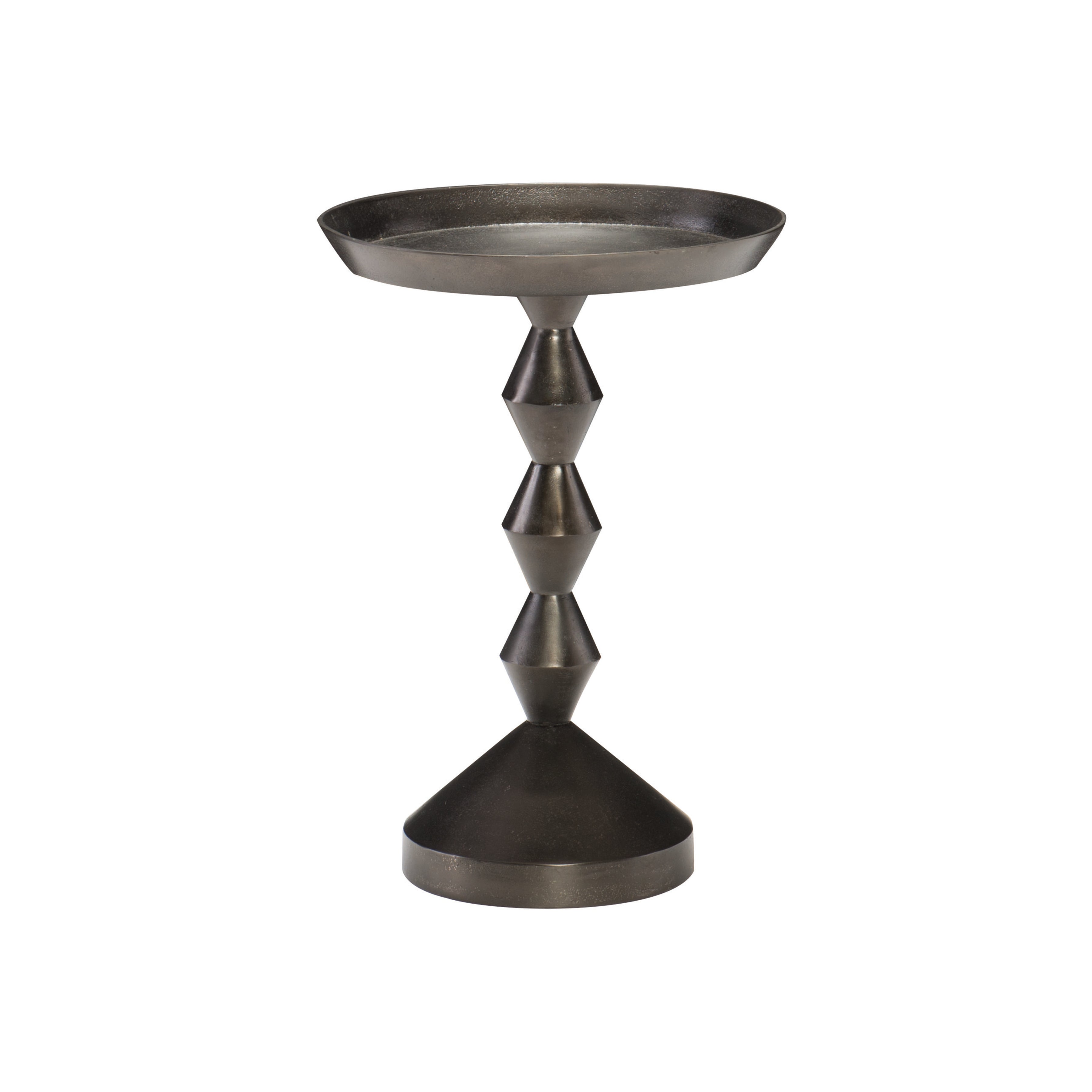 Bernhardt Interiors | Bernhardt Mirabelle Round Chairside Table - Black Nickel | 375162
