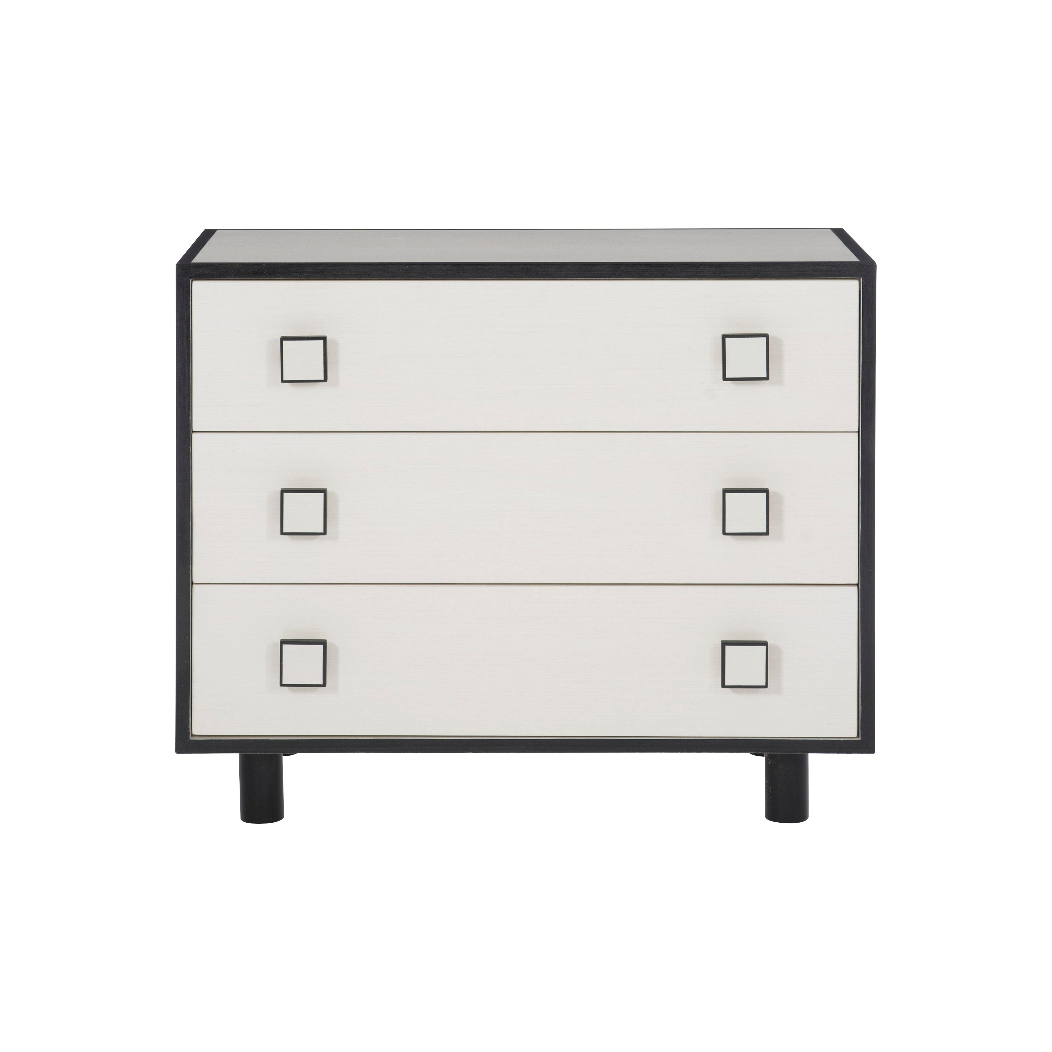 Bernhardt | Bernhardt Silhouette 3-Drawer Nightstand - Eggshell; Onyx | 307230