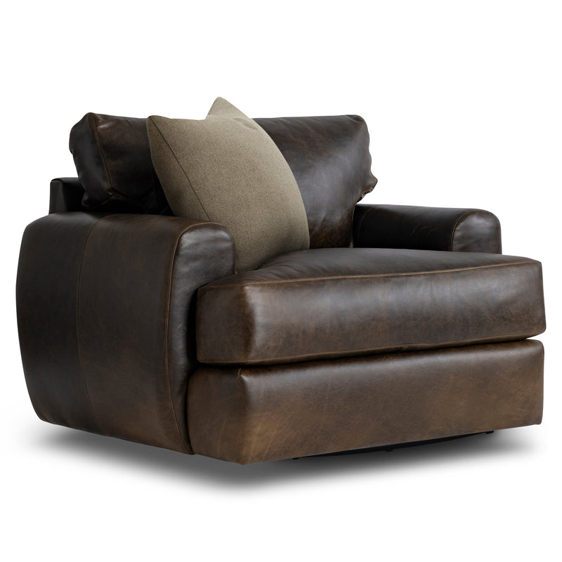 Bernhardt | Cameron Leather Swivel Chair - Brown | 1902SLO
